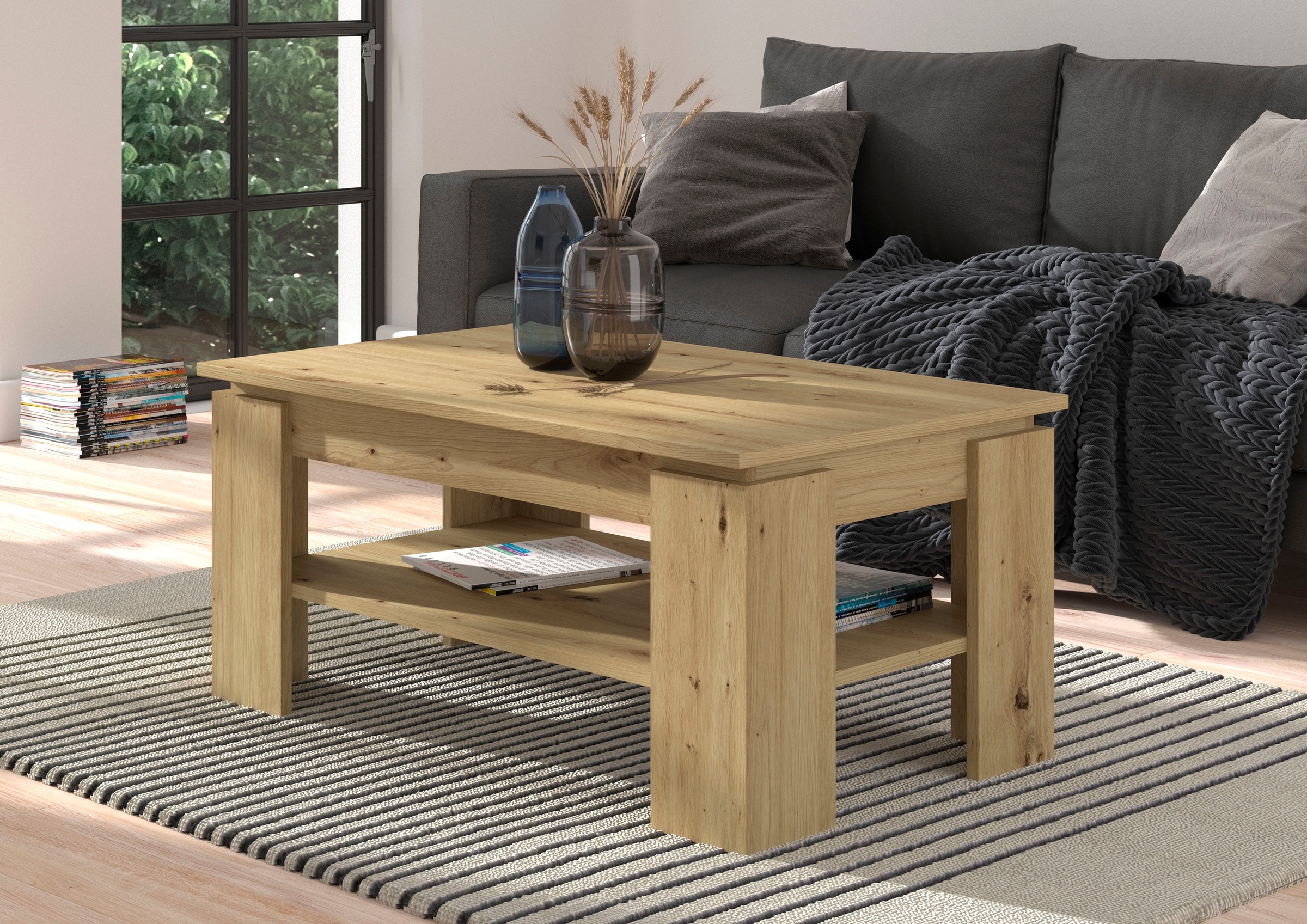 INOSIGN Couchtisch "Kalmar, rechteckig, 100 x 60 cm, 1 Ablageboden", Sofati günstig online kaufen
