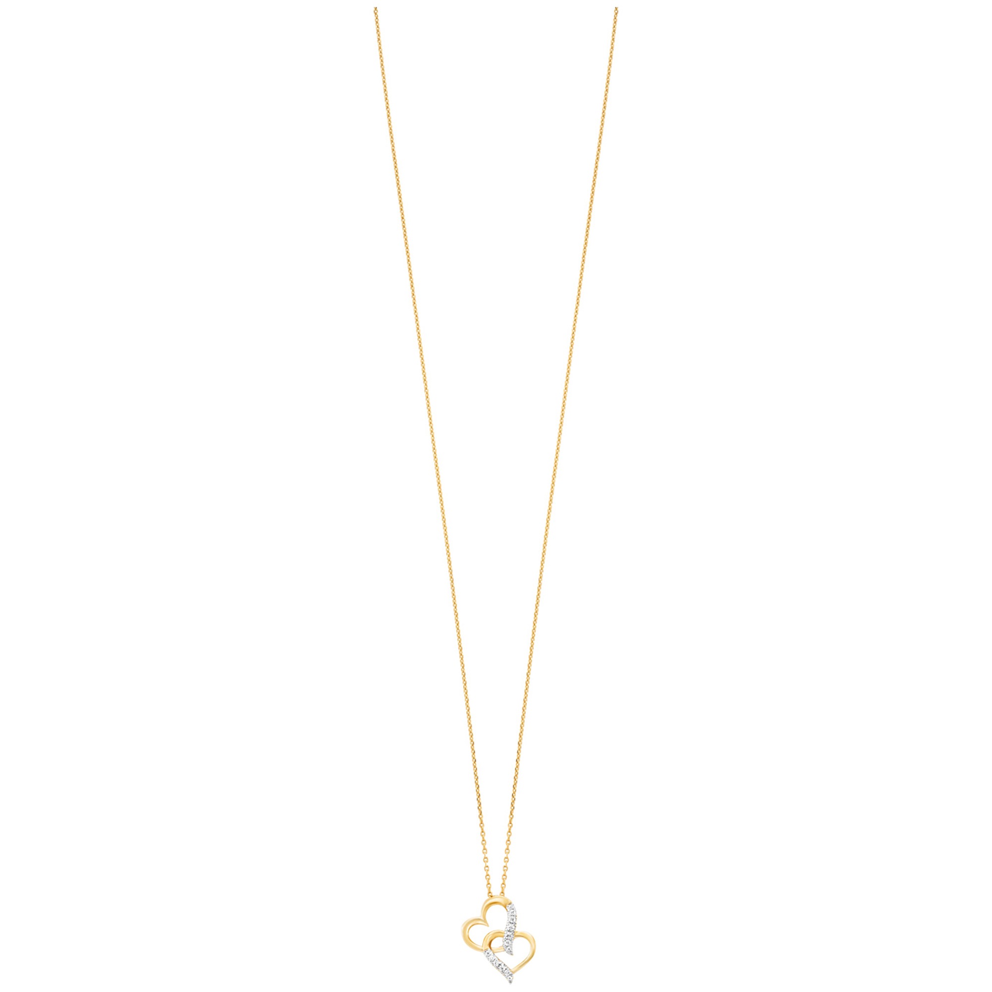 Julie Julsen Kette mit Anhänger »925/- Sterling Silber rhodiniert/vergoldet Herz 13 Zirkonia«