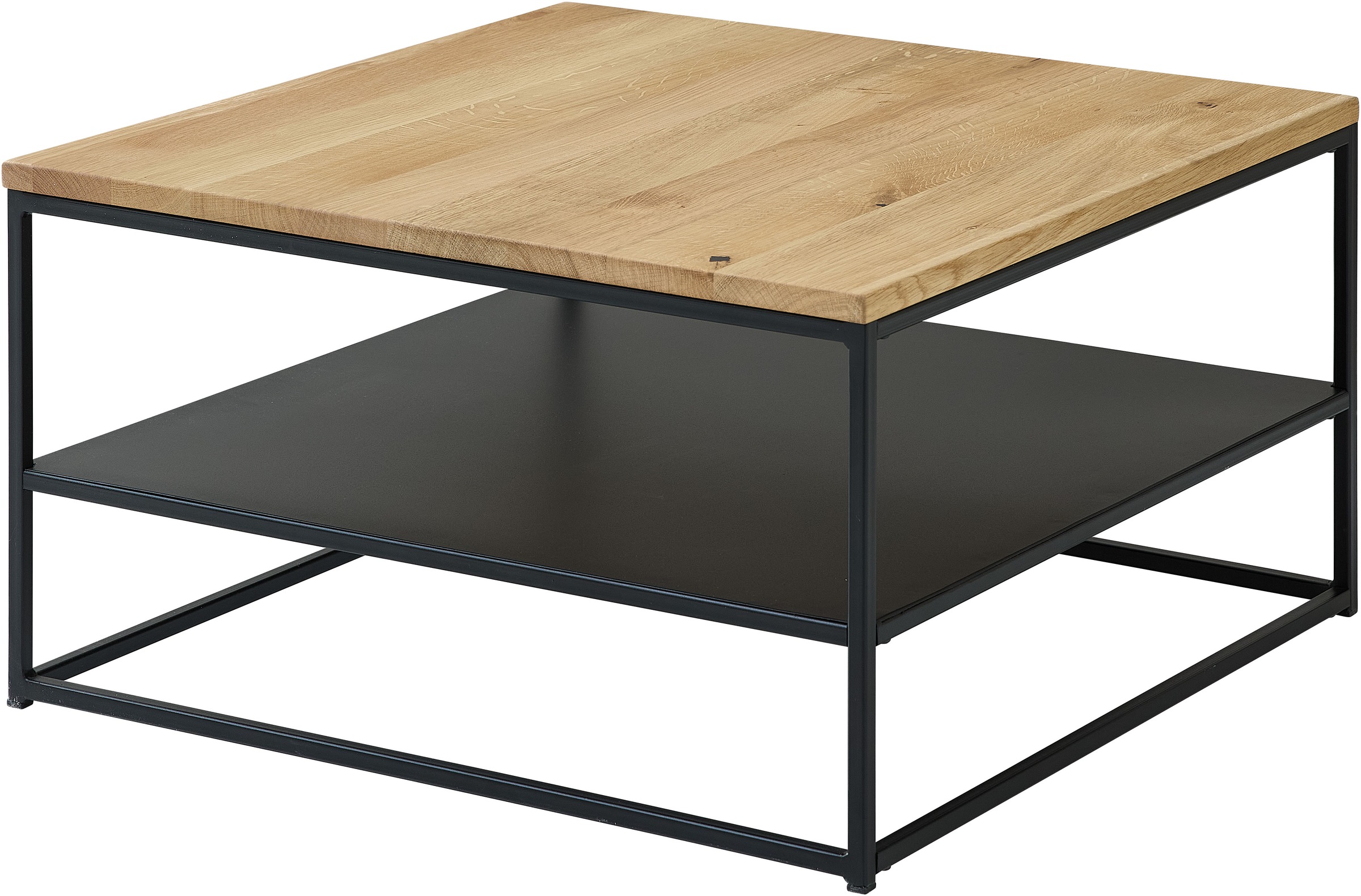 Thumbnail - Stolkom Couchtisch "Tilda Wohnzimmertisch Massivholz im Industrial Style BxHxT 75x40x75 cm", Eiche Massivholz geölt, Met...