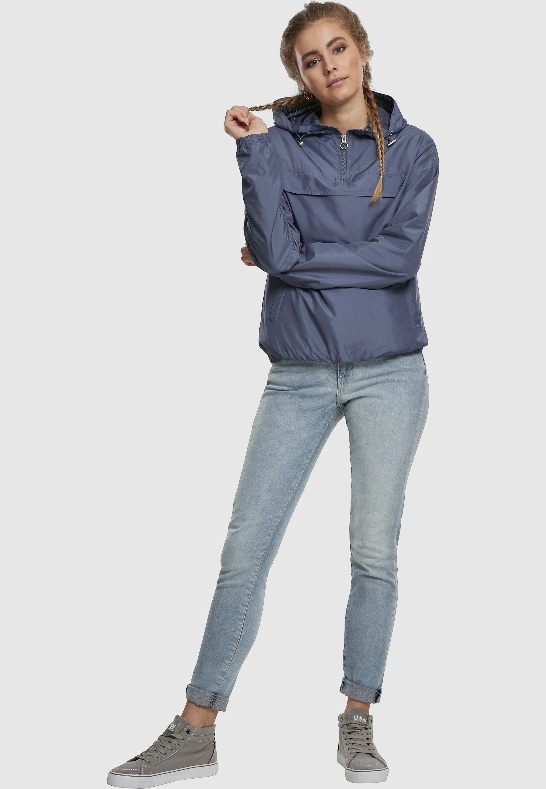 URBAN CLASSICS Allwetterjacke »Urban Classics Damen Ladies Basic Pull Over Jacket« 1 Stk. tlg. mit Kapuze
