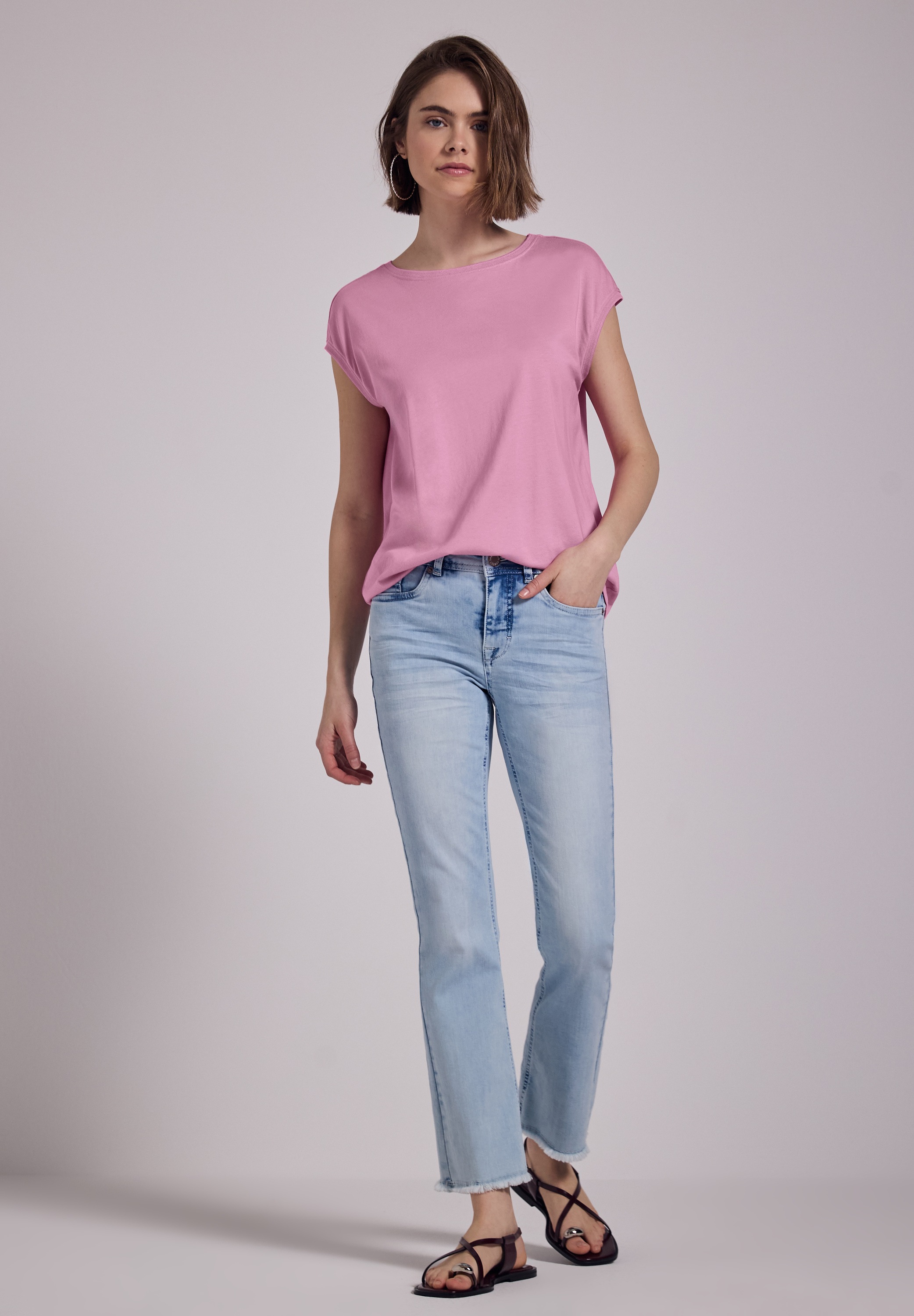 STREET ONE STUDIO T-Shirt, mit U-Boot-Ausschnitt