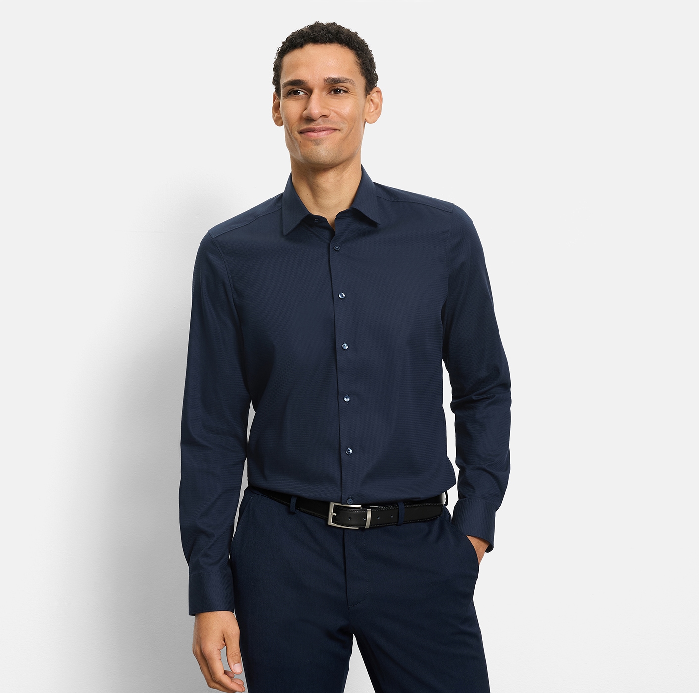 OLYMP Langarmhemd »Level Five« Under-Button-down-Kragen, Businesshemd, body fit, fein strukturiert
