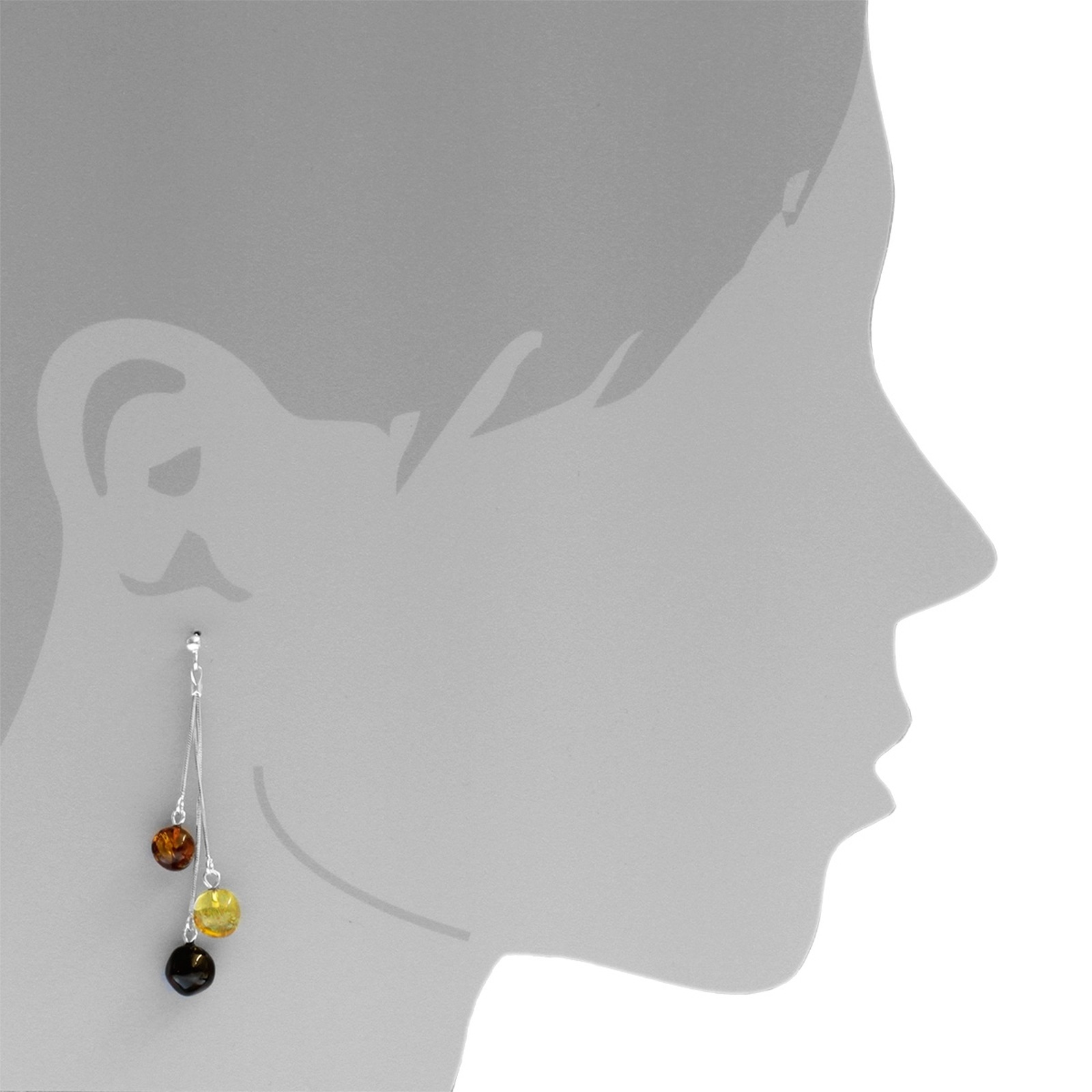 OSTSEE-SCHMUCK Paar Ohrhänger »- Amy - Silber 925/000 - Bernstein«