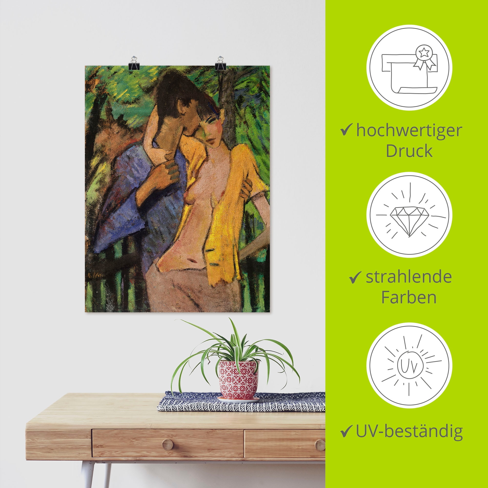 Artland Wandbild »Liebespaar. 1919« Paar 1 Stk. tlg. als Leinwandbild, Poster in verschied. Größen