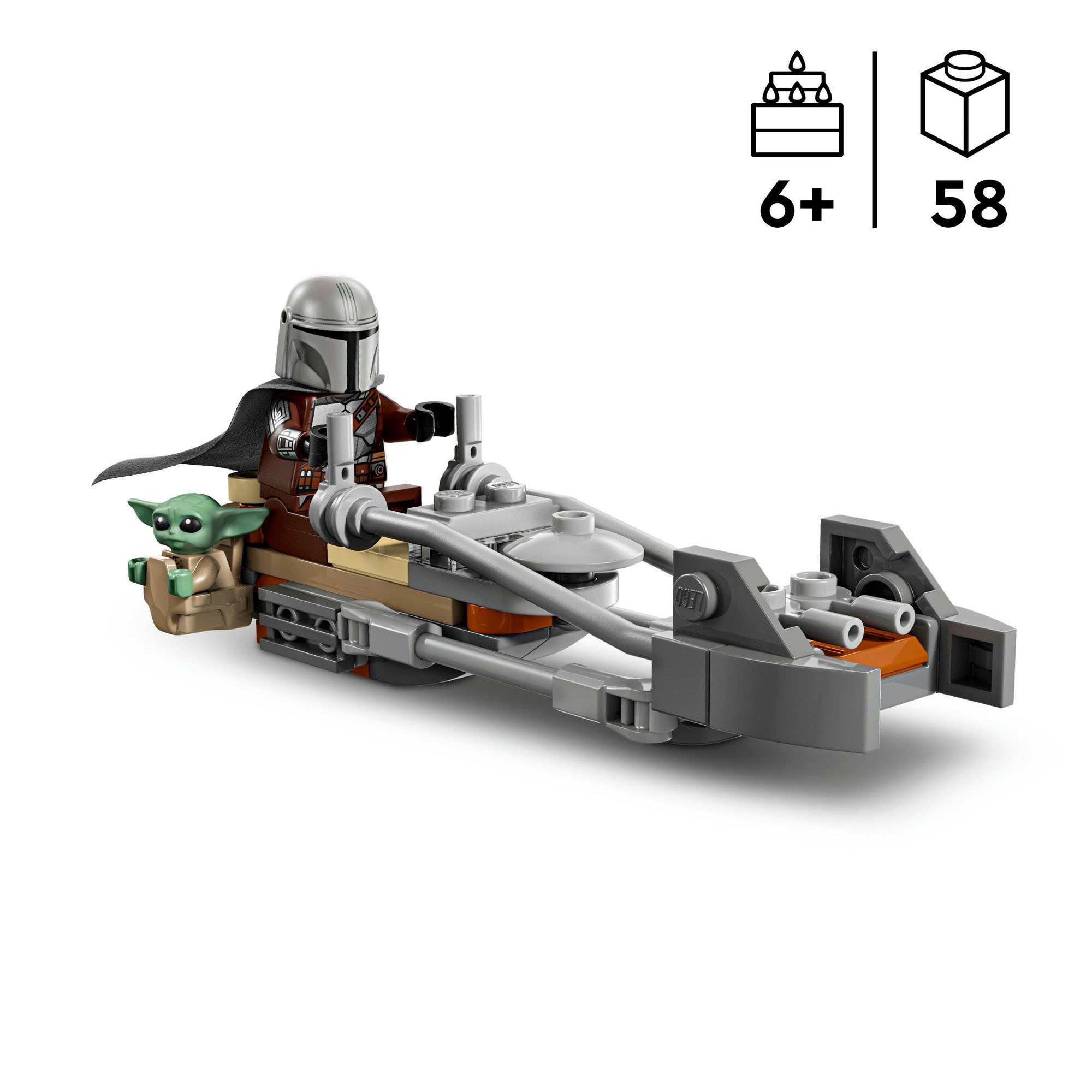 LEGO® Konstruktionsspielsteine »Der Mandalorianer und Grogu auf ihrem Speeder Bike (75436)« LEGO Star Wars