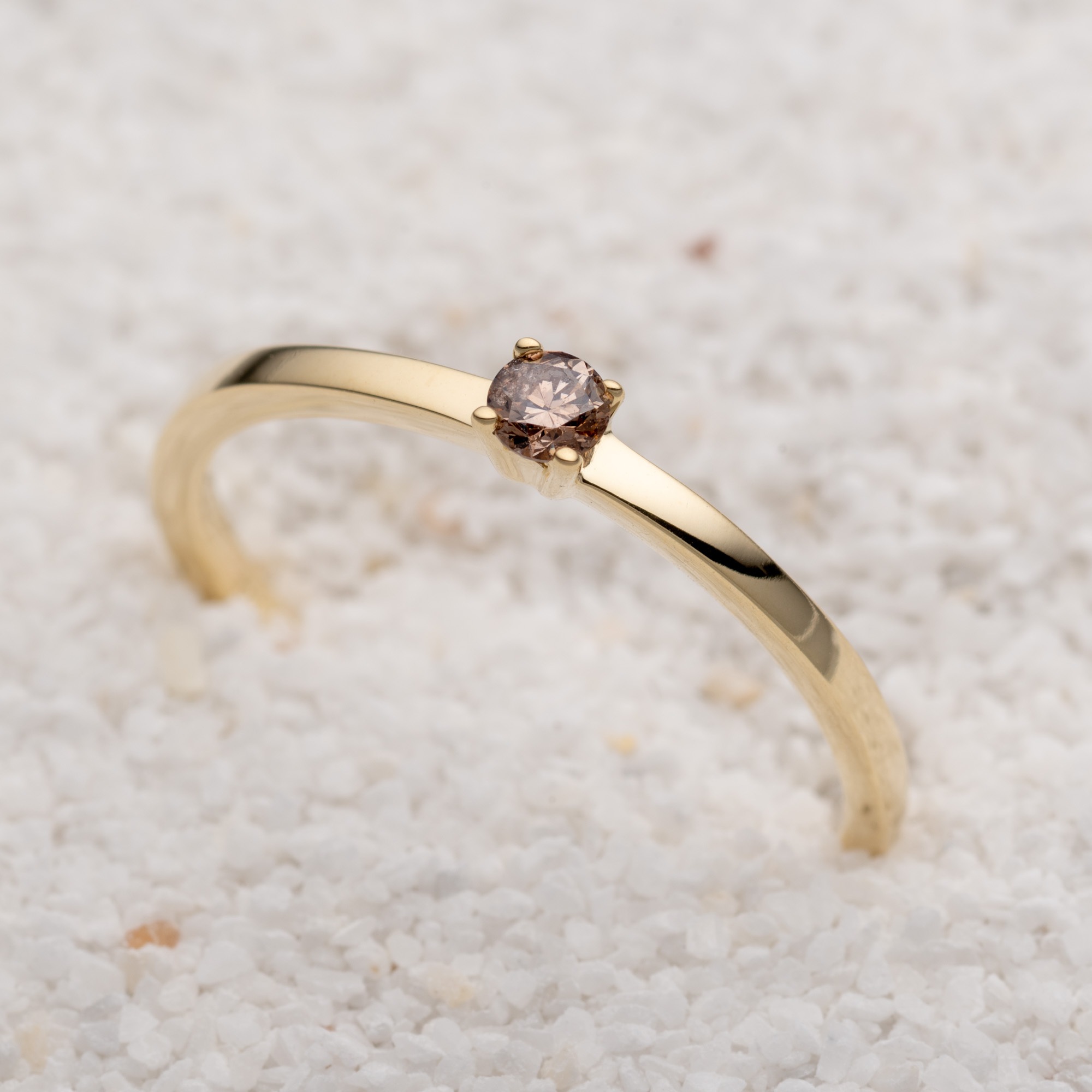 Orolino Fingerring »585/-Gelbgold glanz 1 Brill. 0,10ct. braun«