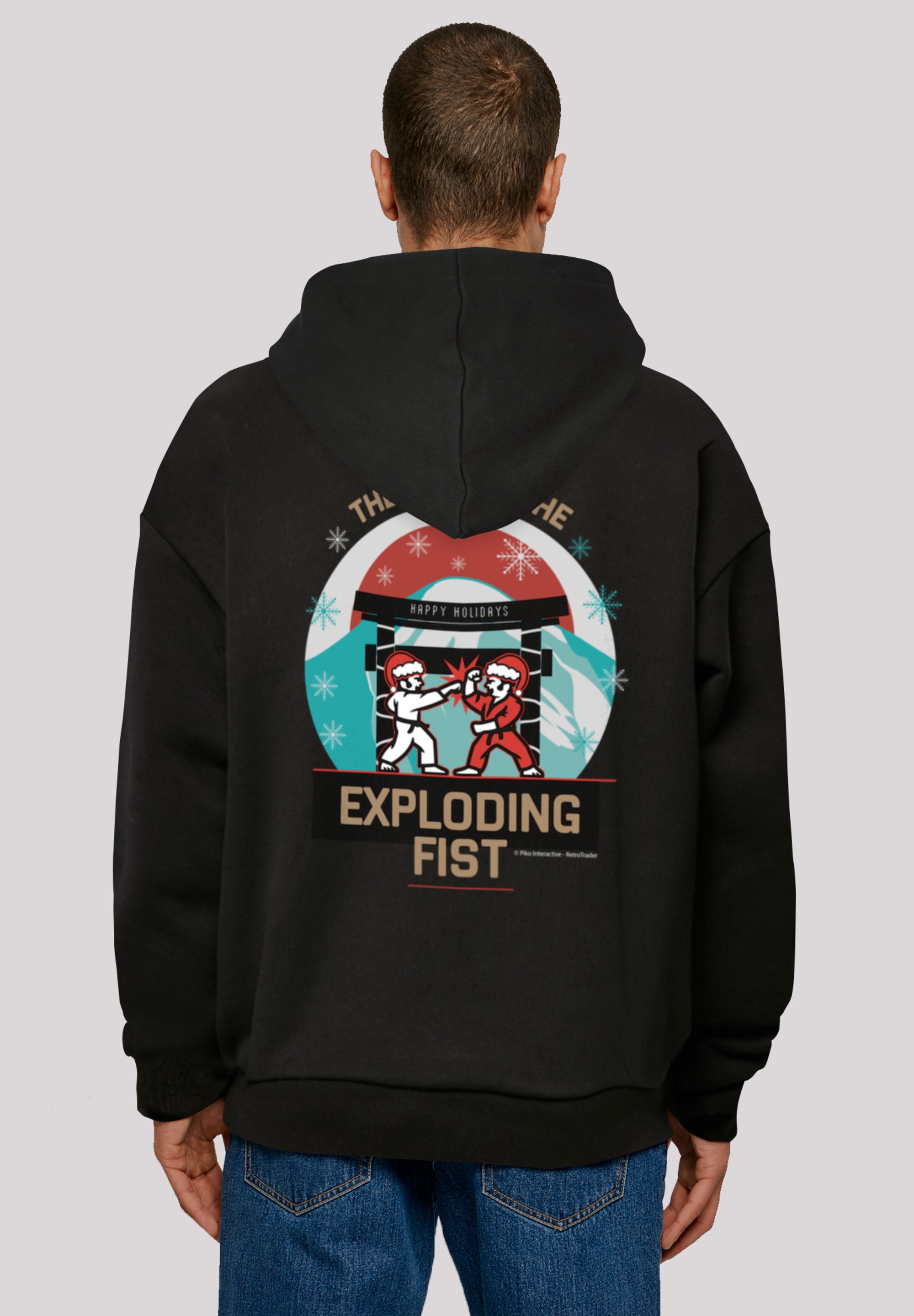 F4NT4STIC Kapuzenpullover »Christmas Way of the Exploding Fist«, Print