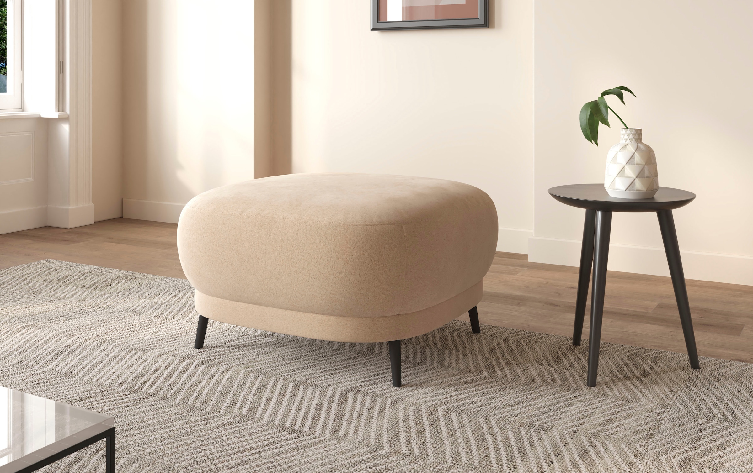 sit&more Polsterhocker »Blues«, mit Metallfüßen, schwarz-matt