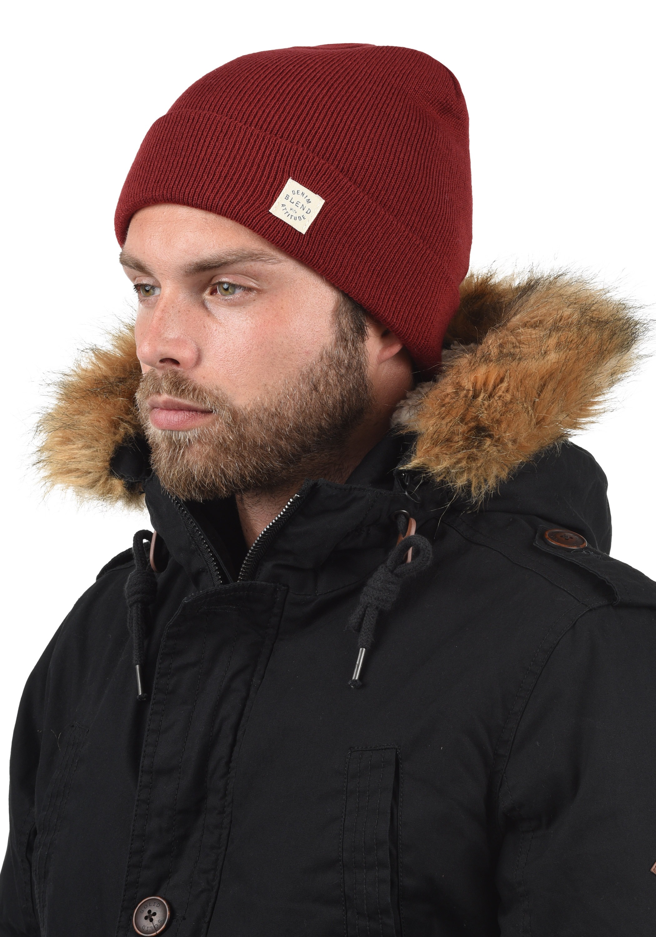 Blend Strickmütze "BHScam", Mütze mit Logobadge günstig online kaufen