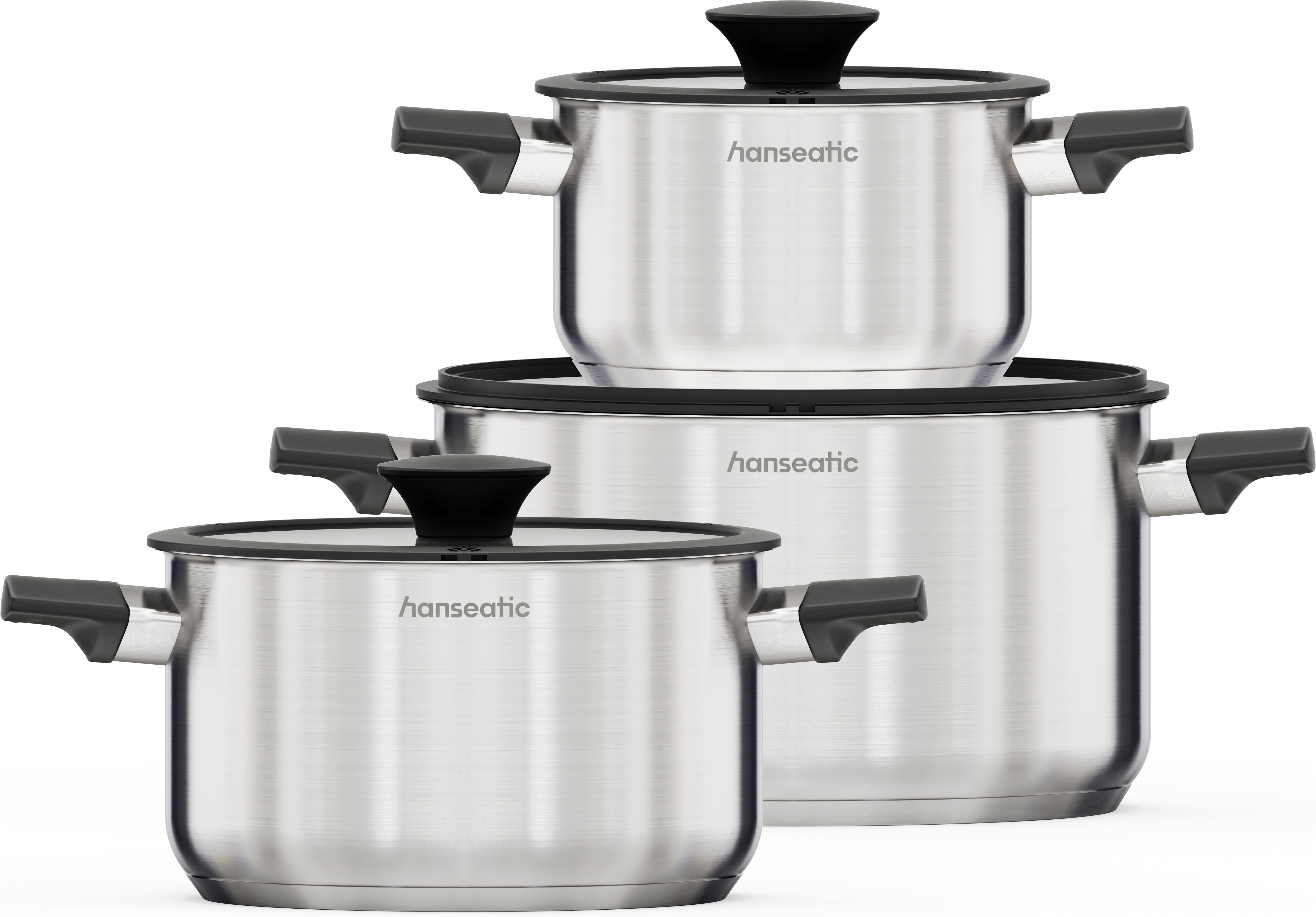 Hanseatic Topf-Set "SMART" Set, 6 tlg. Edelstahl 18/10