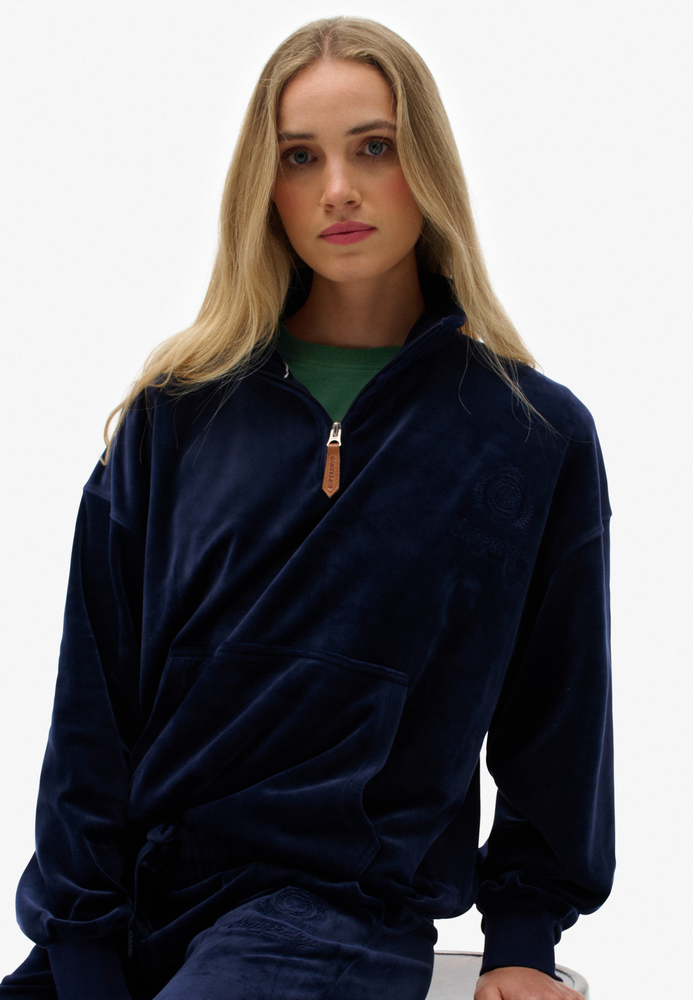Superdry Sweatshirt »COUNTRY CLUB VELOUR 1/4 ZIP«