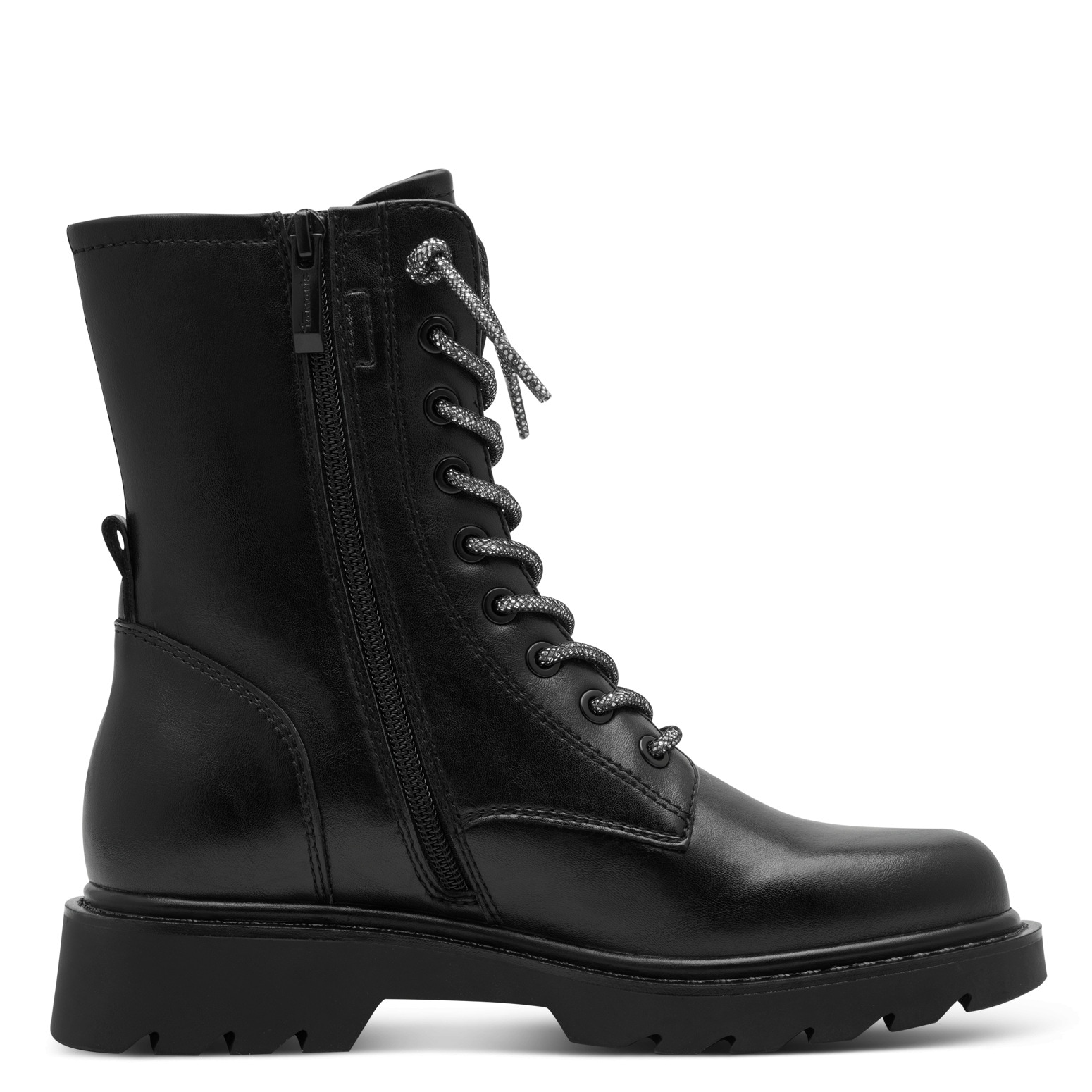Tamaris Schnürstiefelette, Blockabsatz, Schnürboots mit glänzenden, elastischen Schnürsenkeln