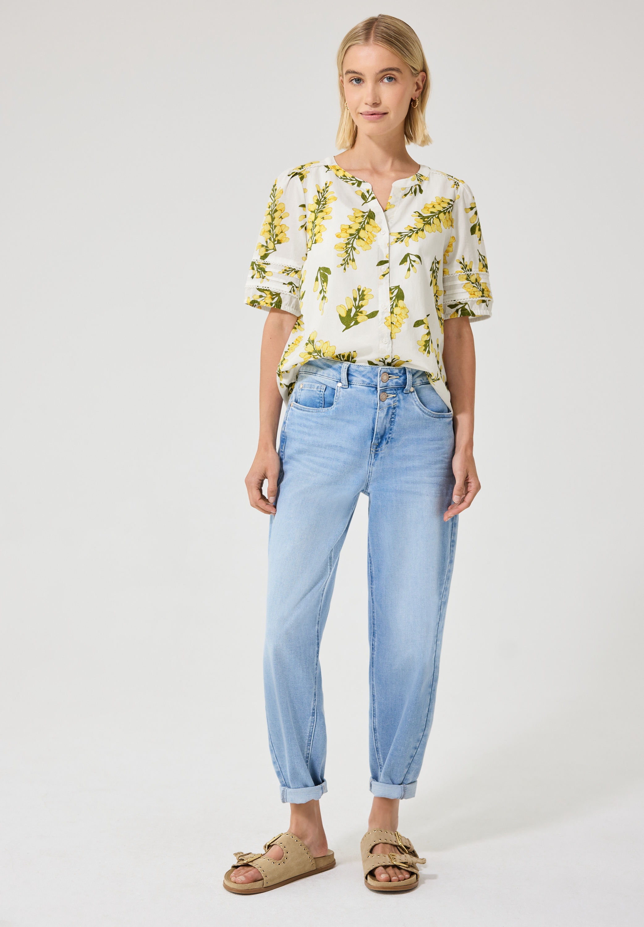 STREET ONE STUDIO Kurzarmbluse mit allover Print