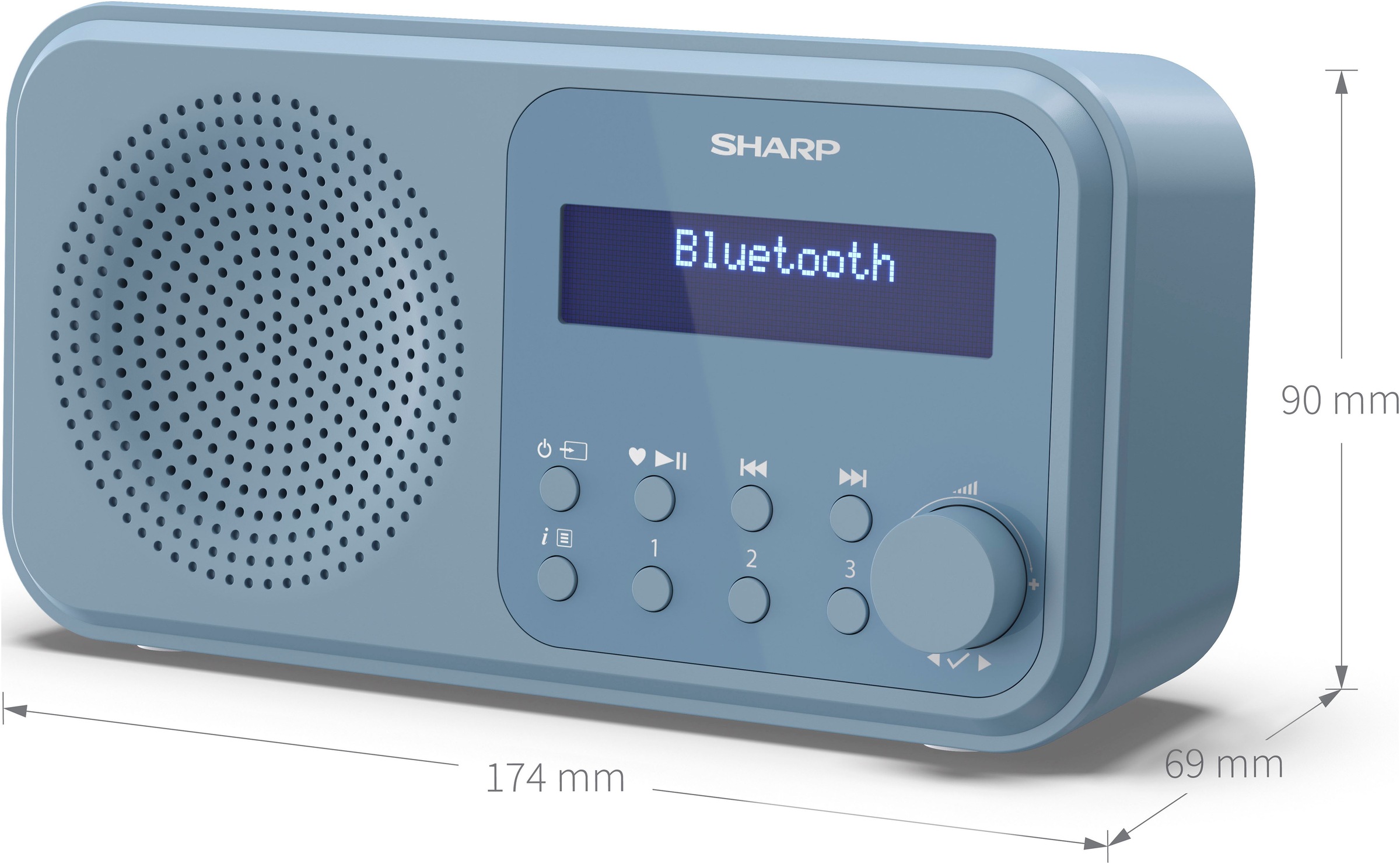 Sharp Radio »DR-P420«, (Bluetooth-A2DP Bluetooth-AVRCP Bluetooth Digitalradio (DAB+)-FM-Tuner mit RDS 2 W)