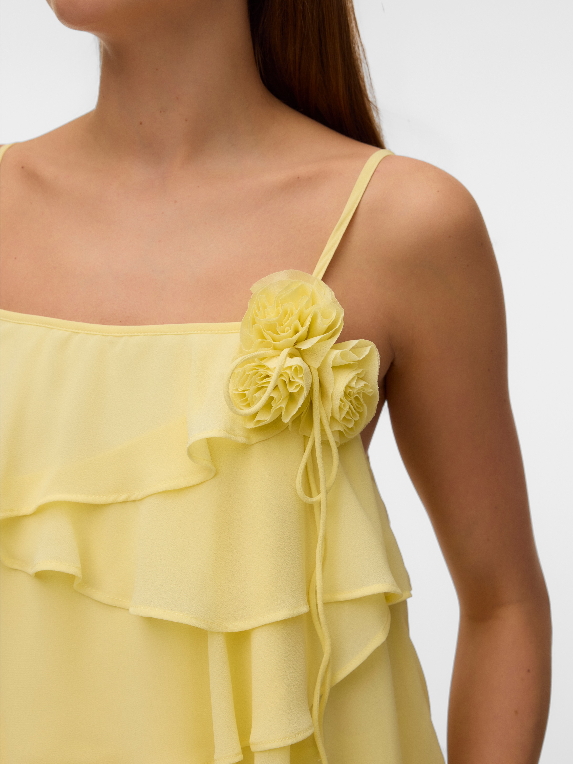 Vero Moda Trägerkleid "VMADALYN SINGLET FLOUNCE DRESS EXP" Kunstfaser, mit günstig online kaufen