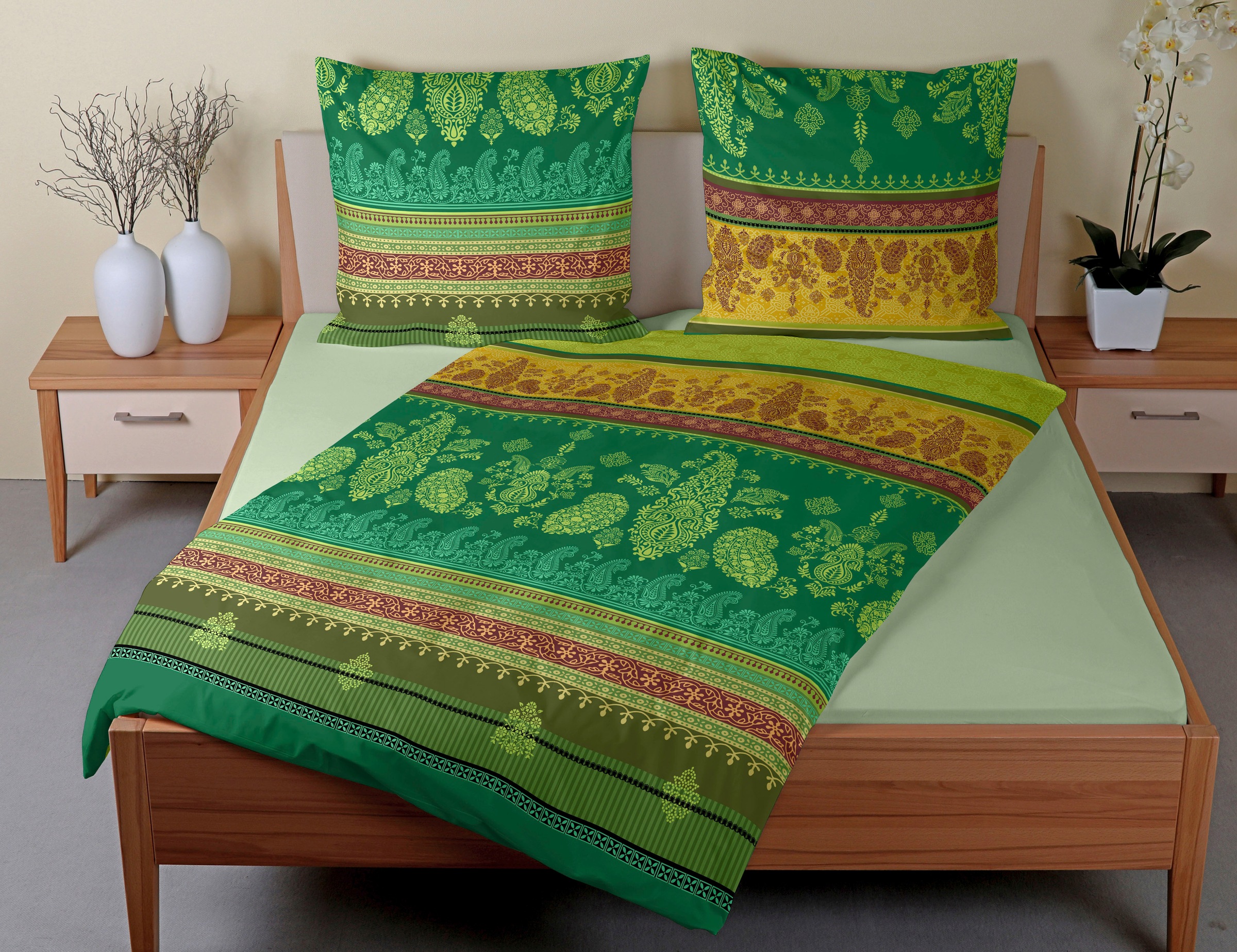 CASATEX Bettwäsche "Esa" 3 Stk. tlg. Ornamente und Blüten Design günstig online kaufen