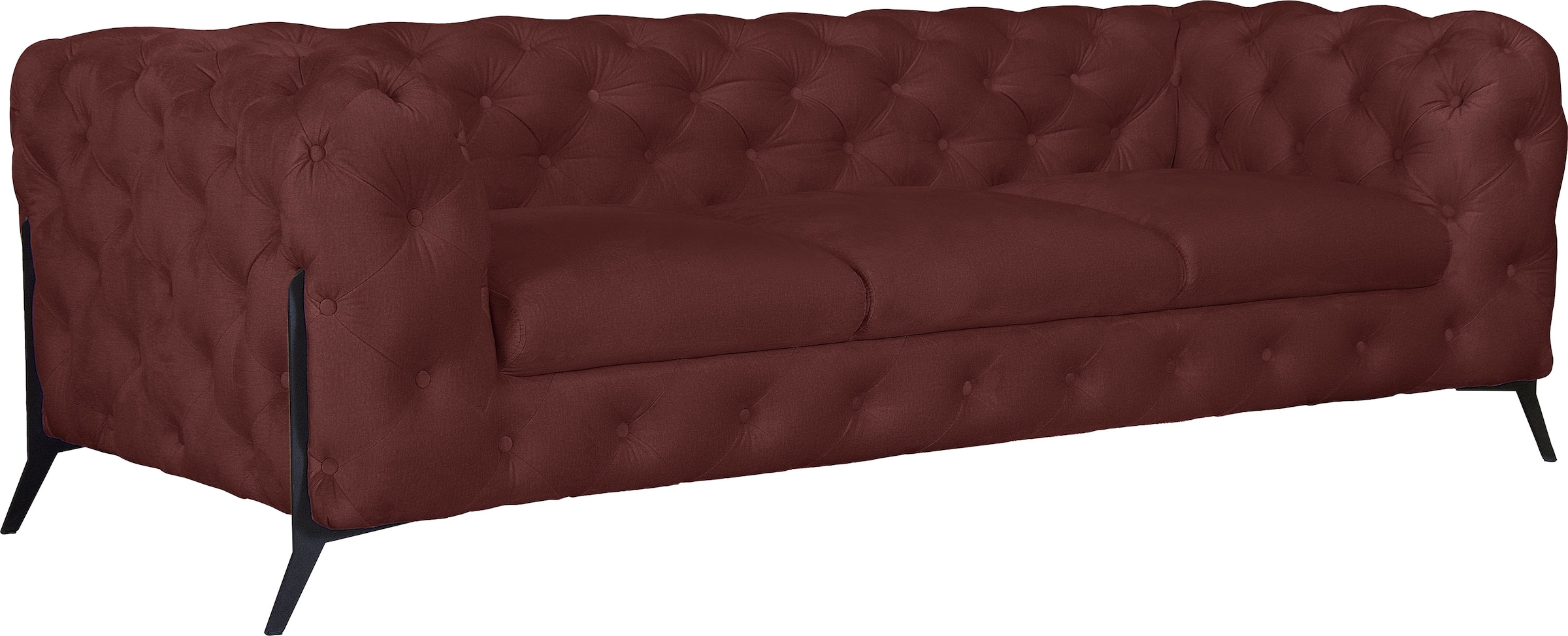 Leonique Chesterfield-Sofa »Amaury«, aufwändige Knopfheftung, moderne Chesterfield Optik, Fußfarbe wählbar