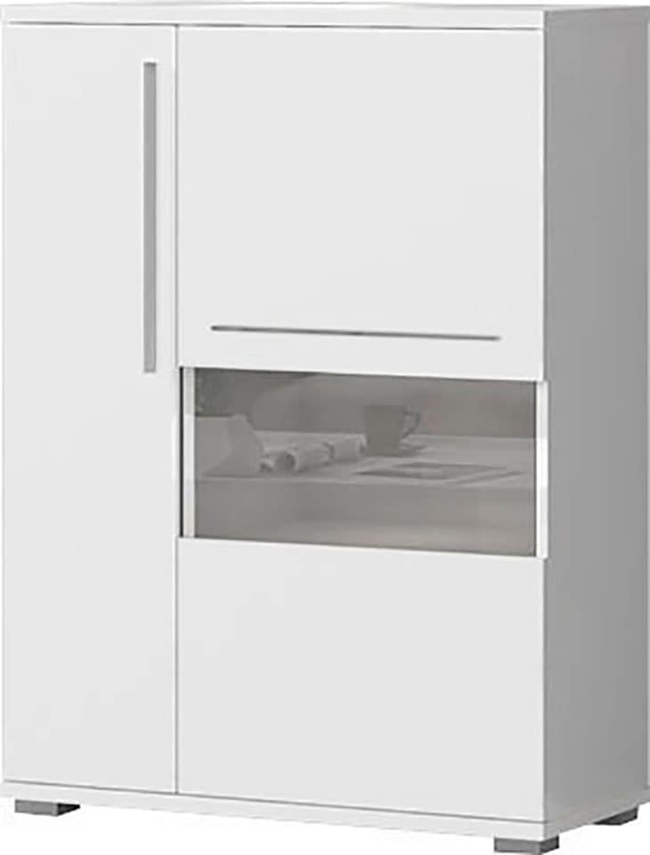 Places of Style Highboard "Piano Vitrine", UV lackiert, Soft-Close Funktion günstig online kaufen