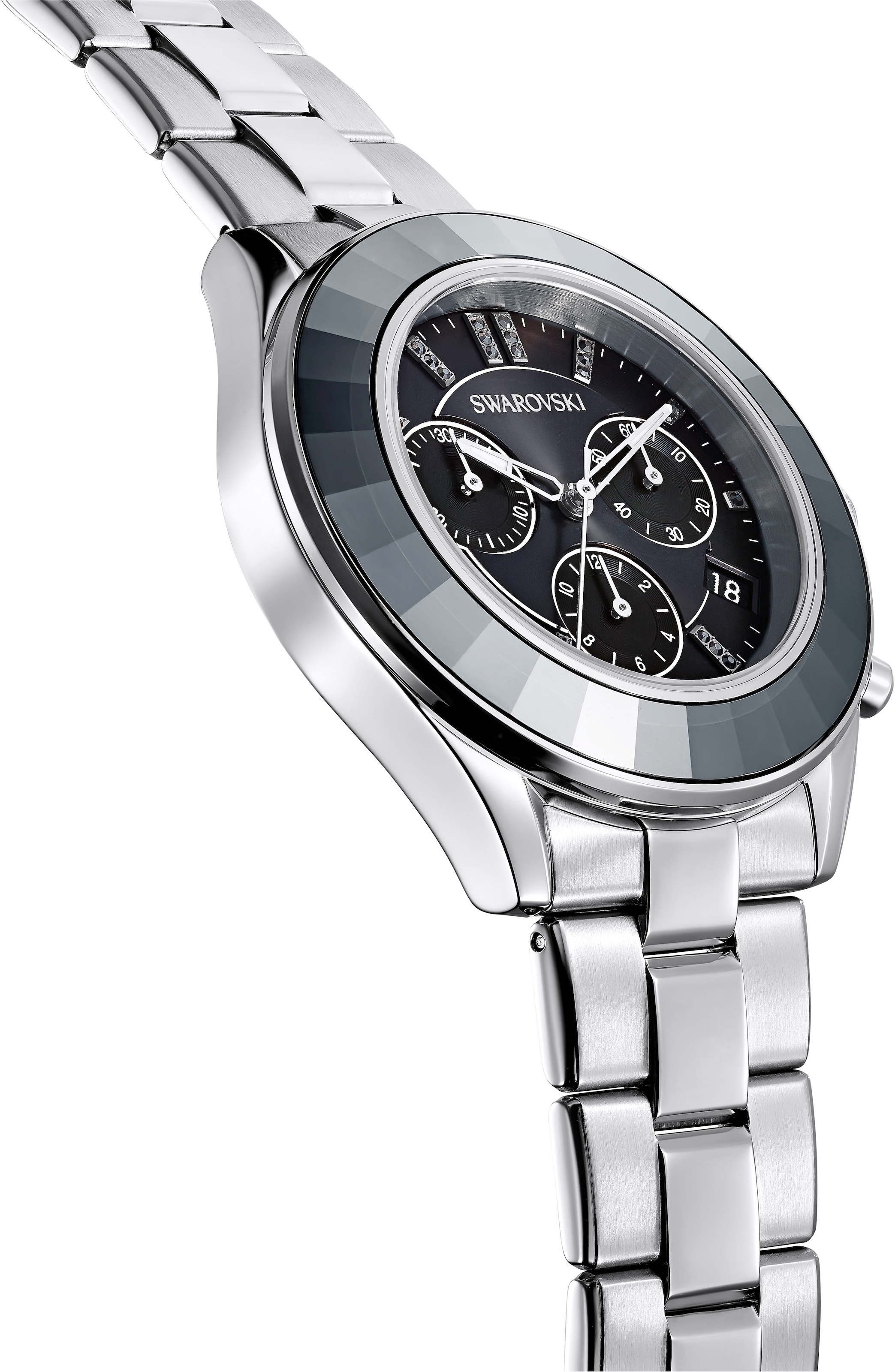 Swarovski Chronograph »OCTEA LUX SPORT 39 mm«, Quarz,Armbanduhr,Damenuhr,Swiss Made,Swarovski-Kristalle,Stoppfunktion
