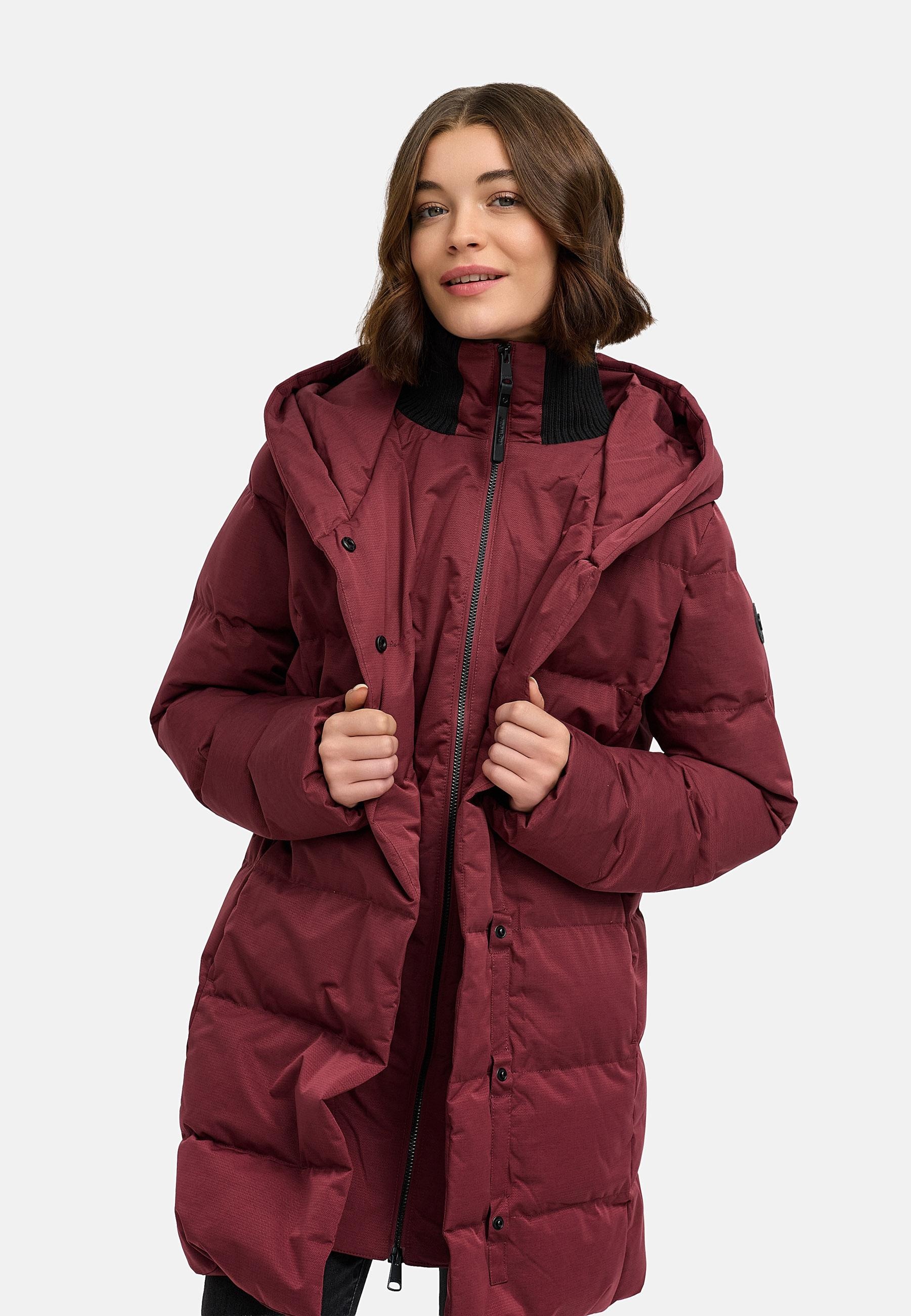 Ragwear Steppmantel »Niani YOUMODO«, Warmer Wintermantel mit hohem Kragen und Kapuze