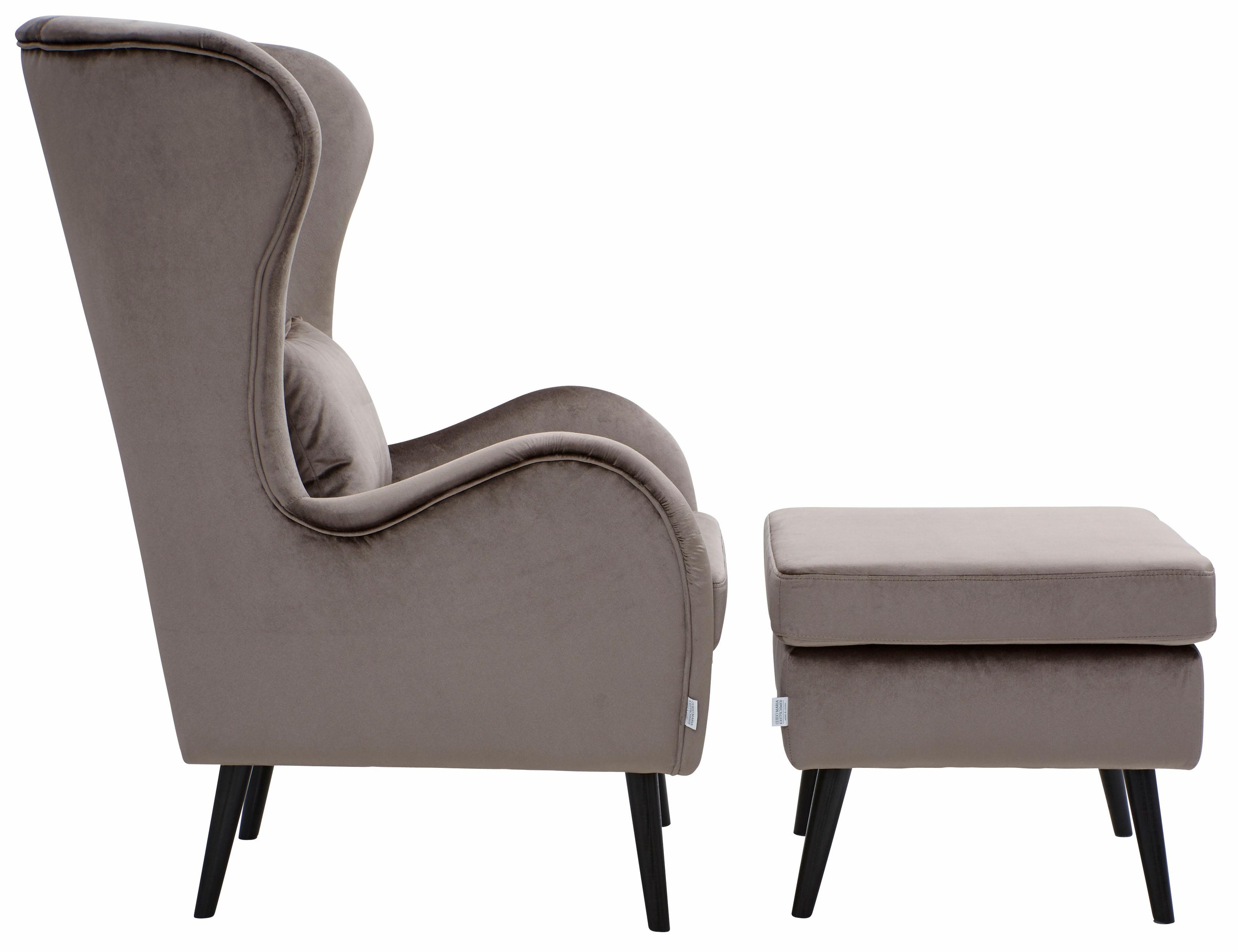 Home affaire Sessel »Salla auch in Fellimitat und Feincord, viele Bezugsarten, Ohrensessel« wahlweise mit oder ohne Hocker; großer Sessel: Maße B/T/H: 78/94/118cm