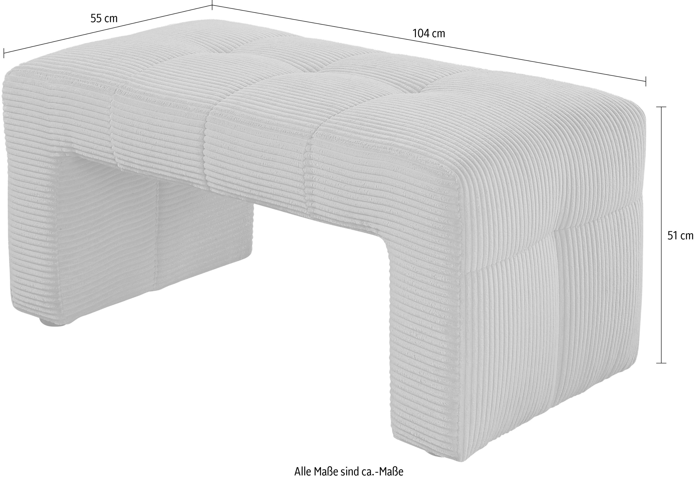 exxpo - sofa fashion Hockerbank »Barista Hockerbank mit hoher Bodenfreiheit«, Sitz gepolstert,Breite ca.100 cm