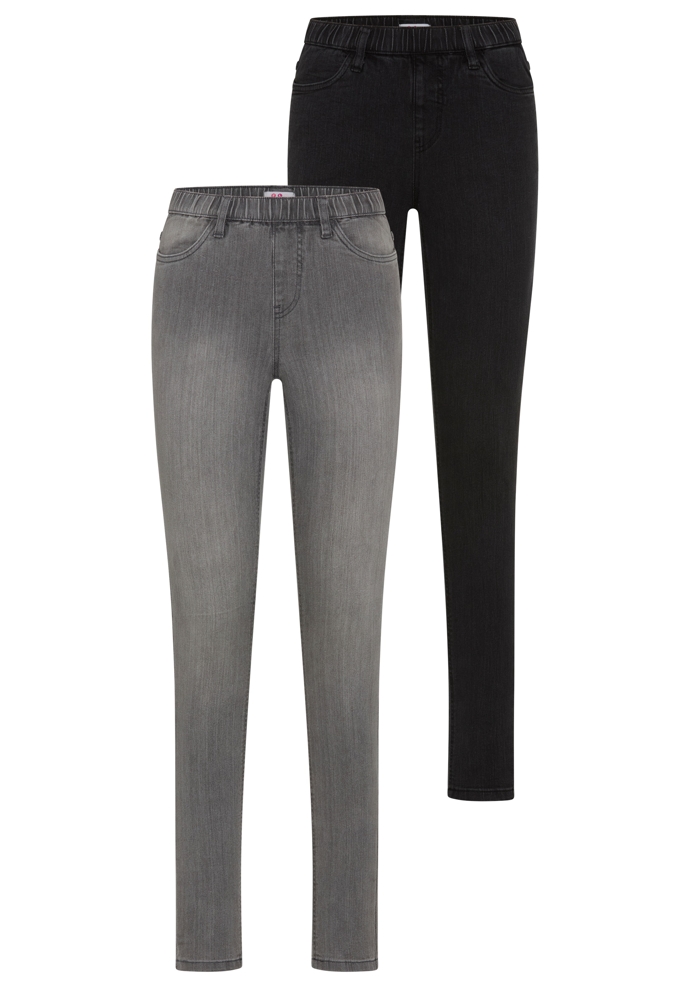 Flashlights Jeansjeggings Packung, 2er-Pack, enge Passform, Röhrenjeans, Used-Look-Waschung, hohe Leibhöhe