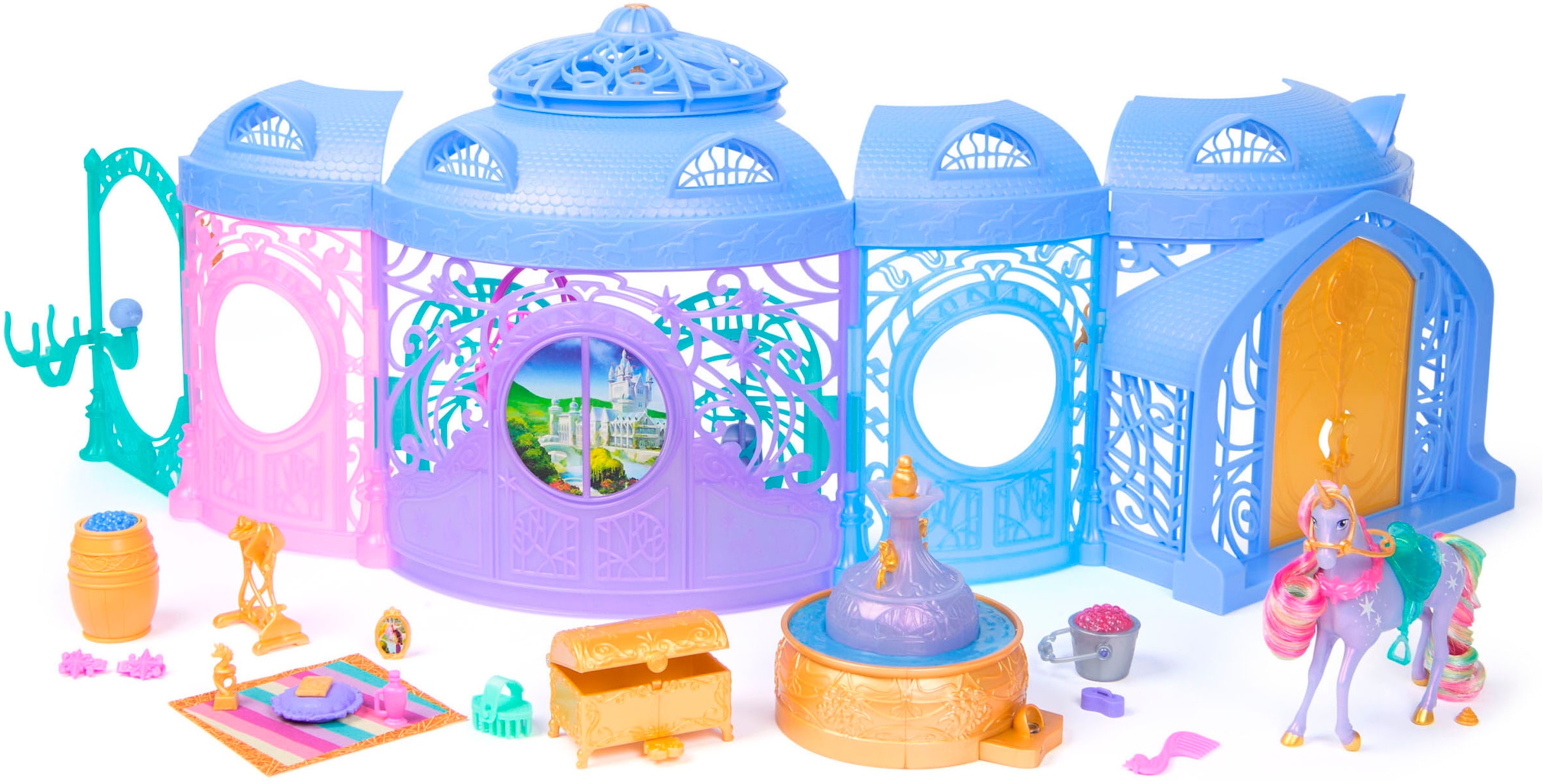 Spin Master Anziehpuppe »Unicorn Academy - Stall Starglow Fountain & Stable«, mit Licht und Sound