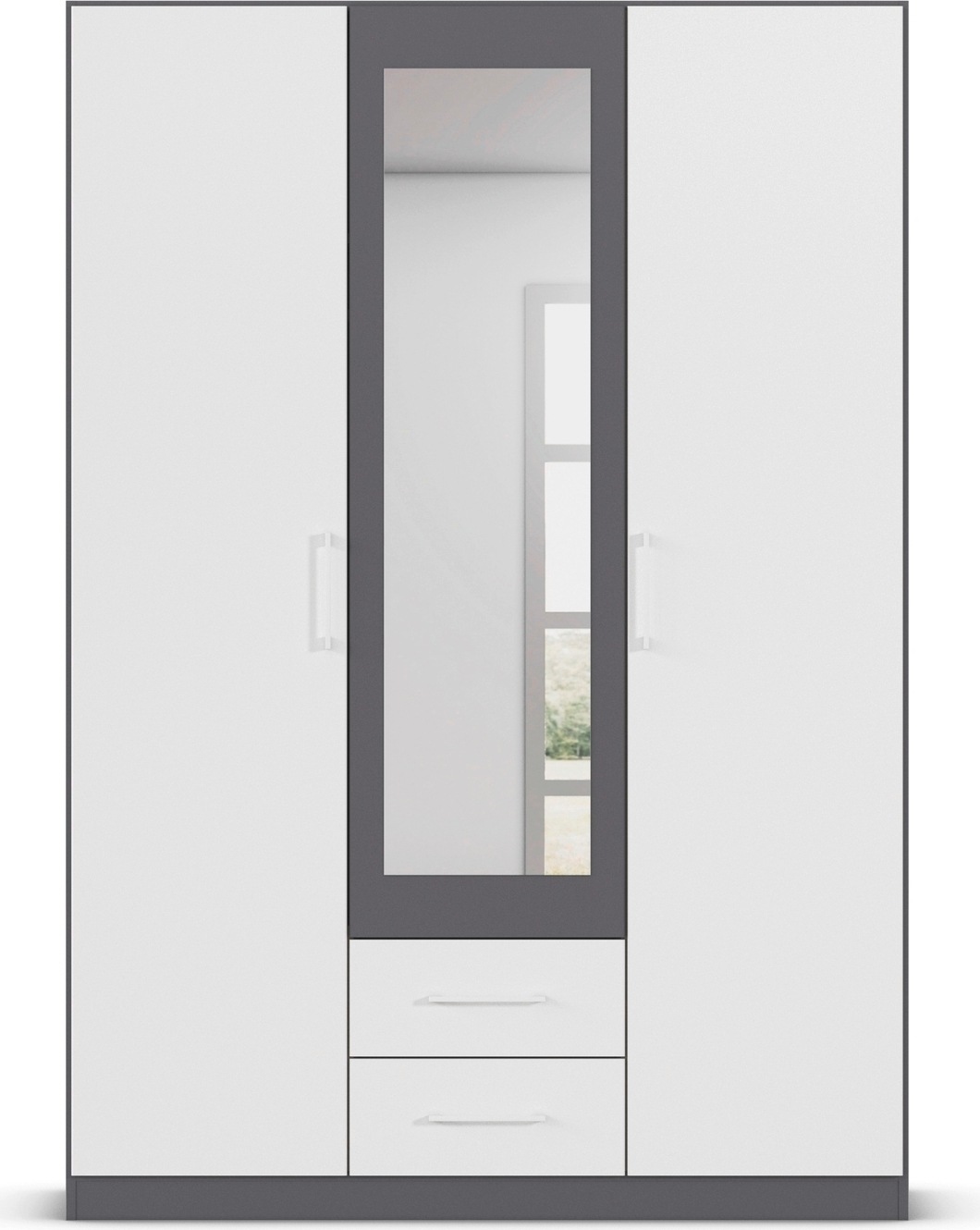 rauch Drehtürenschrank »Kleiderschrank Schrank Garderobe KREFELD optional mit Spiegel«, mit 3 Griff-Varianten, inkl. praktischen Schubladen MADE IN GERMANY
