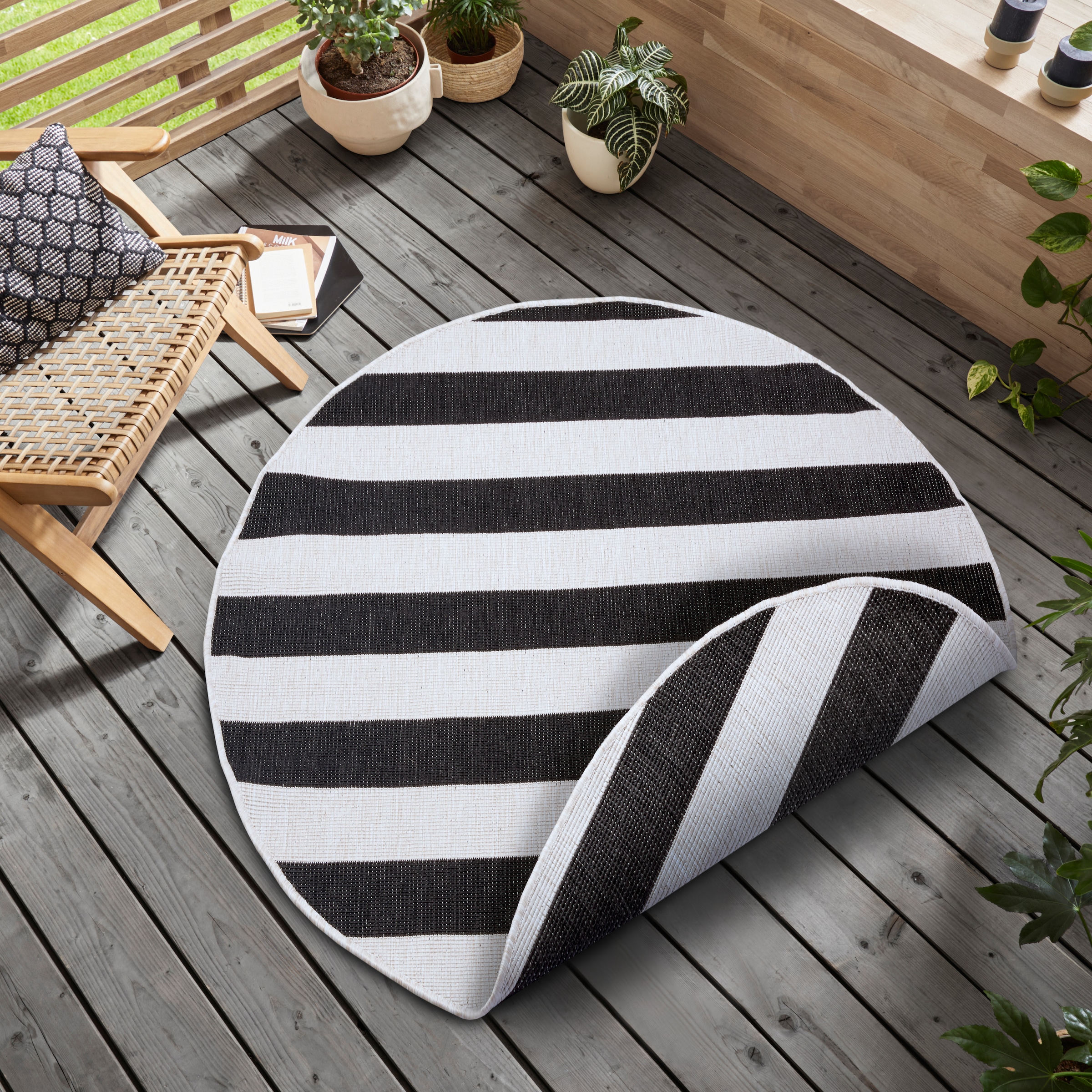 OTTO home Teppich "Alan Wendeteppich" rund 5 mm Höhe Beidseitig nutzbar, St günstig online kaufen