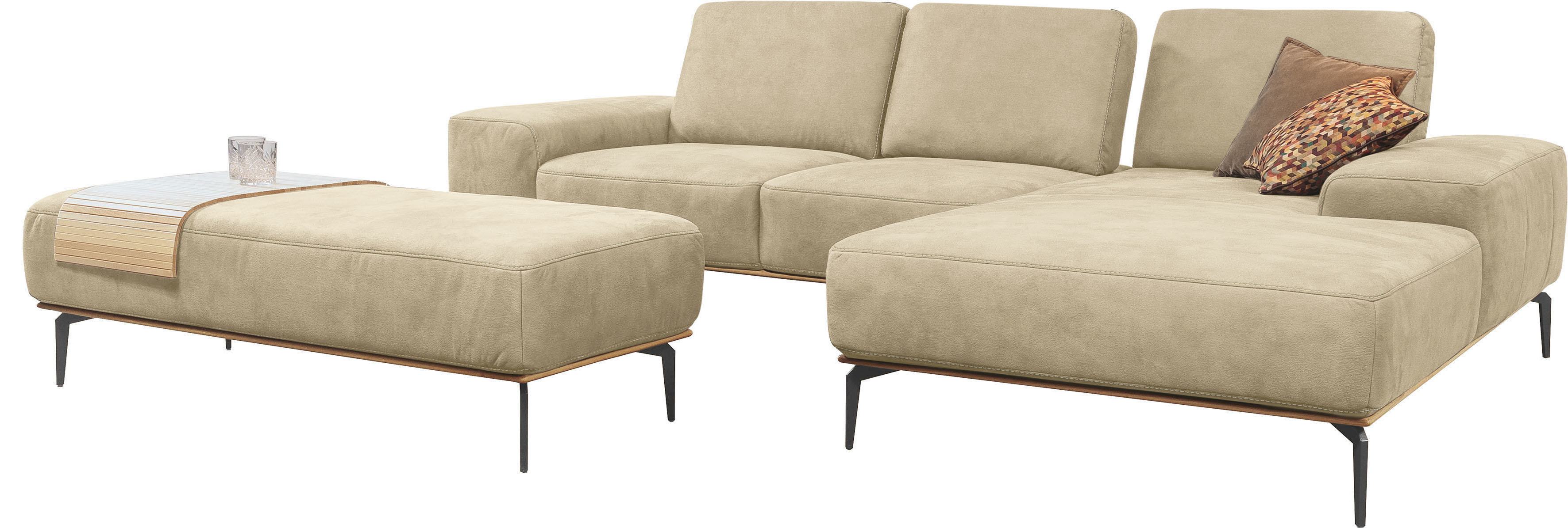 Thumbnail - W.SCHILLIG Ecksofa "run, Designsofa mit tollem Sitzkomfort, bequem, L-Form" mit Holzsockel, Füße in Schwarz pulverbeschi...