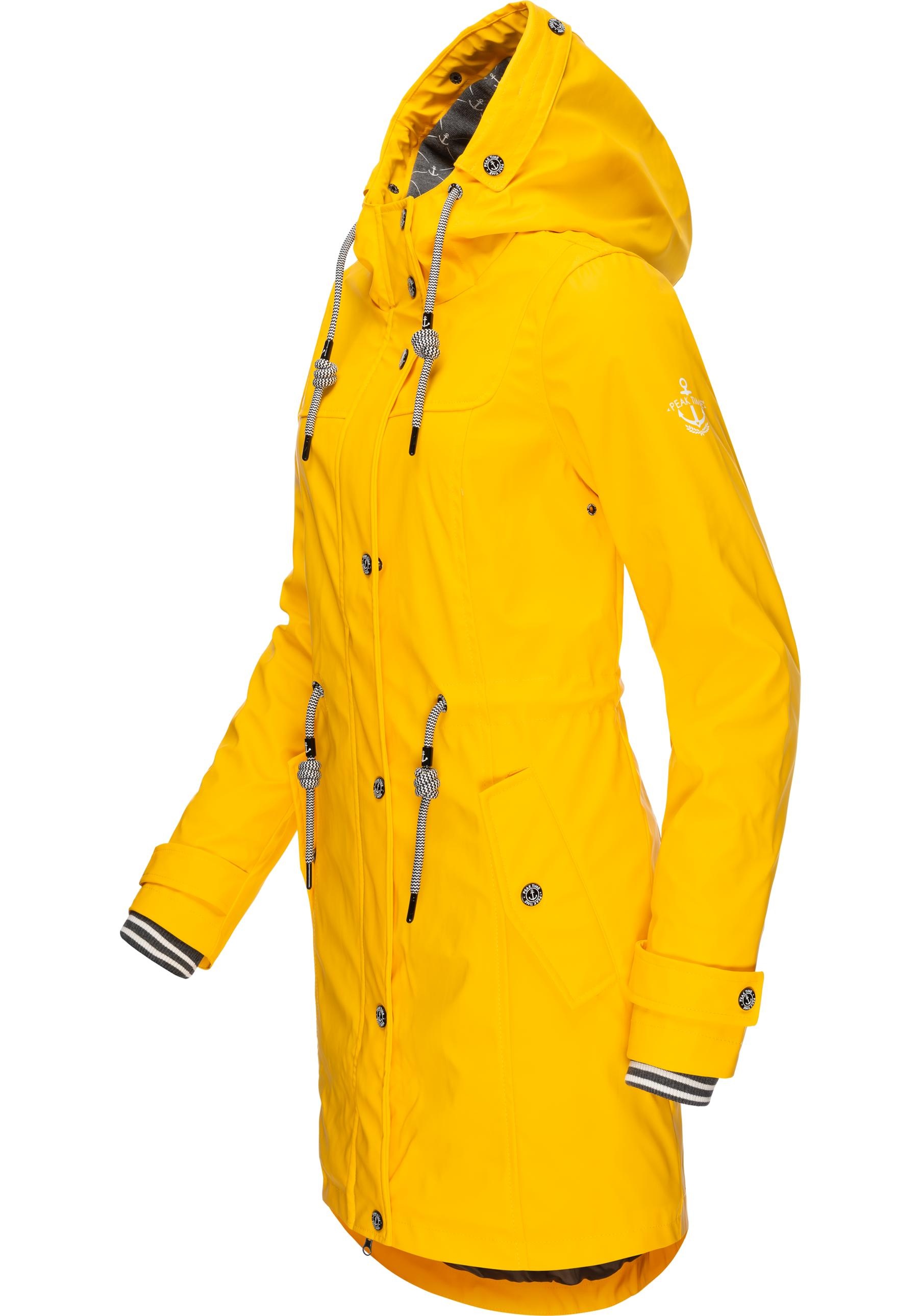 PEAK TIME Regenjacke "L60042" mit Kapuze stylisch taillierter Regenmantel f günstig online kaufen
