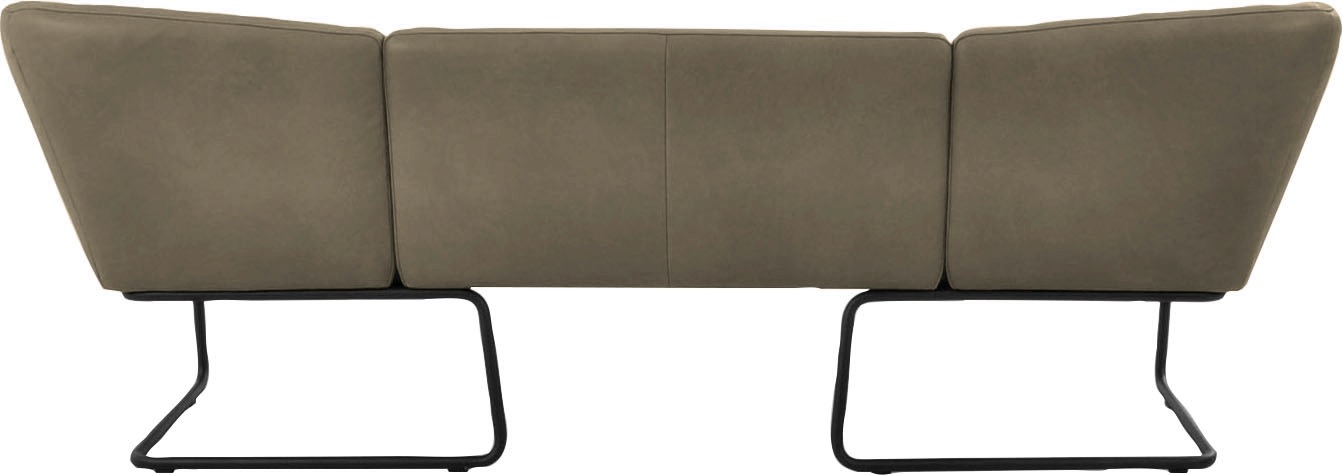 Polsterbank K+W KOMFORT & WOHNEN "Mikkado Tube", grün (kaktus 21), B:242cm H:88cm T:71cm, Holzwerkstoff, Metall, Sitzbänke, Polsterbank, in abgerundeter Form, Rundrohrkufe lang, in 2 Breiten 192 oder 242 cm 2