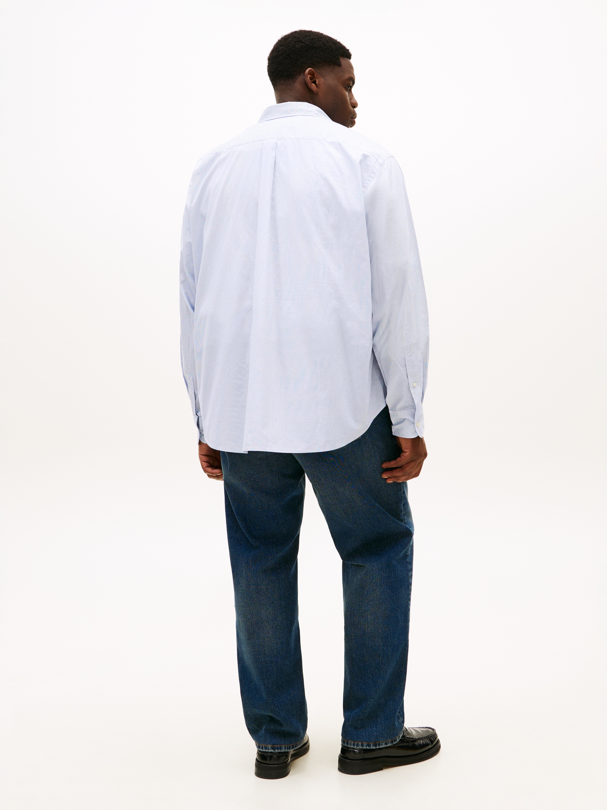 Tommy Hilfiger Big & Tall Langarmhemd »BT - FLEX POP FAKESOLID« regular fit, Button-down-Kragen, Große Größen