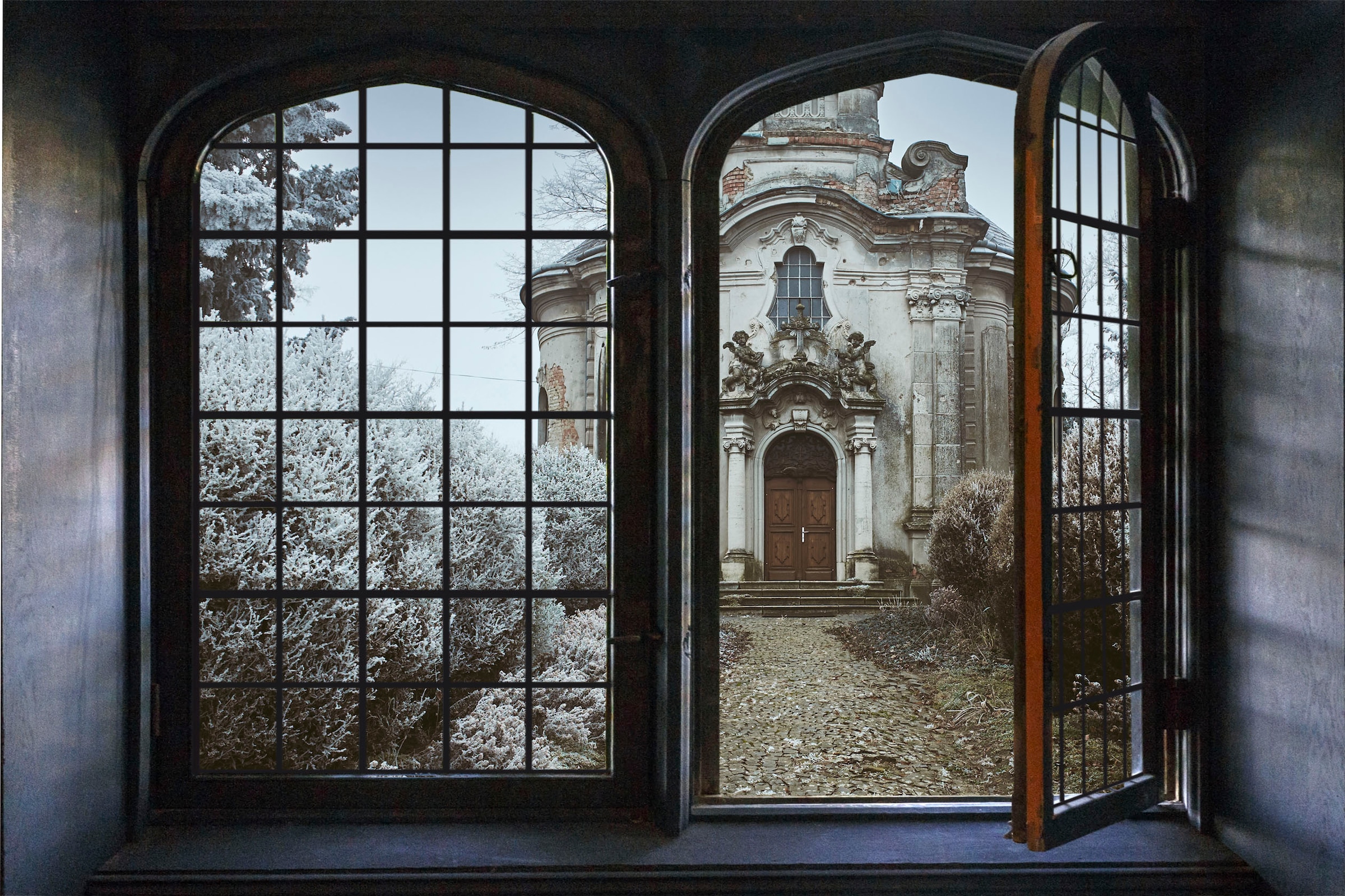 queence Wandsticker »Kleine Kapelle«, Wandsticker, Wandbild, selbstklebend, 3D, Fenster