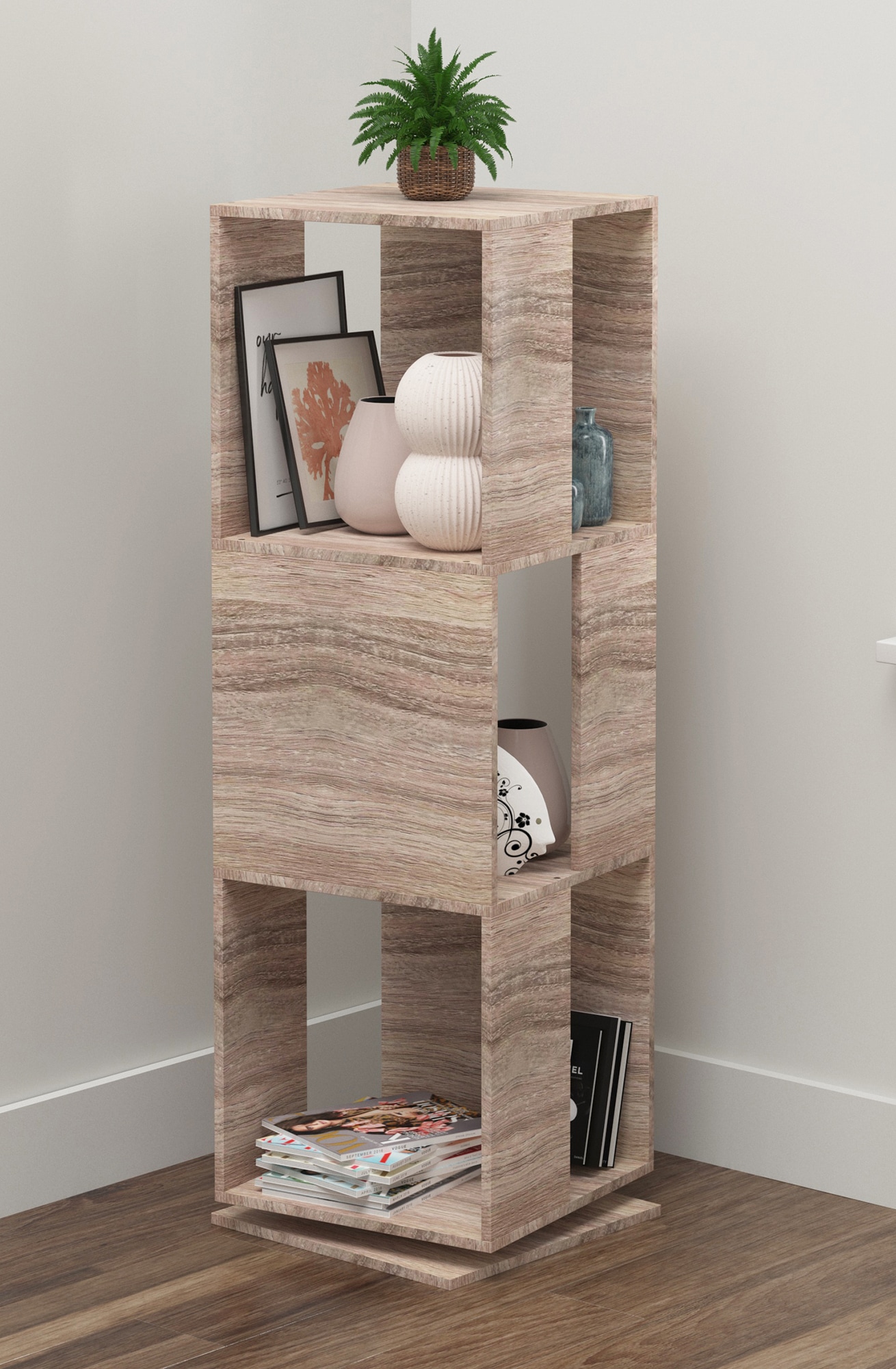 VCM Bücherregal »Holz Regal Büroregal Aktenregal drehbar Stifta XL« 1 Stk. tlg.