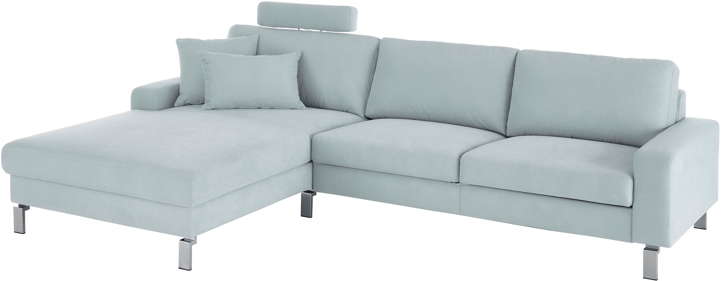 3C Candy Ecksofa »Lecce, wahlweise PUR-Schaumstoff oder Tonnentaschenfederkern«, Bett im 2,5-Sitzer, teilmotorische Schlaffunktion im Longchair, L-Form