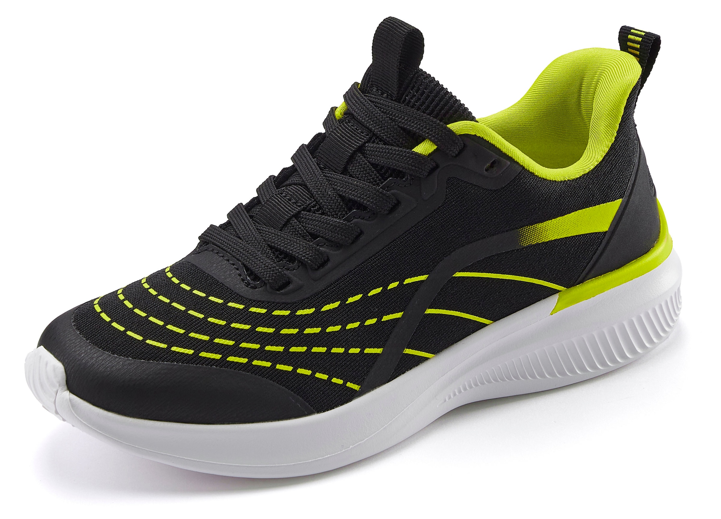 LASCANA Sneaker »Halbschuh, Schnürschuh, Freizeitschuh«, aus Textil mit Farbakzenten