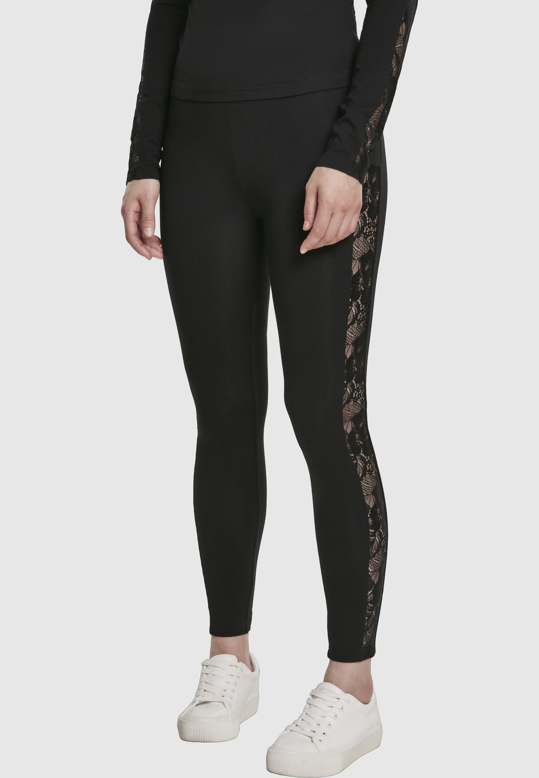 URBAN CLASSICS Leggings »Urban Classics Damen Ladies Lace Striped Leggings«