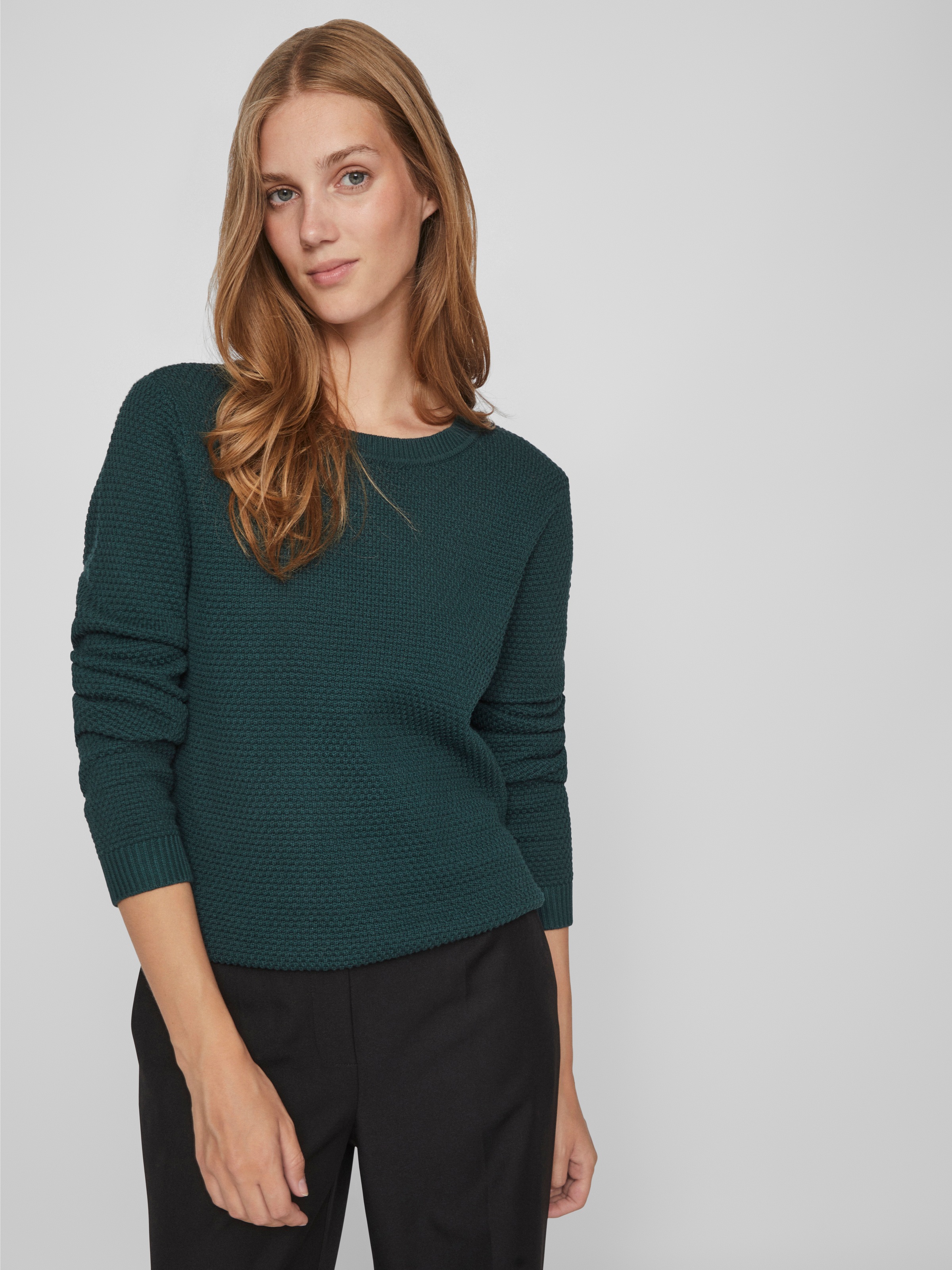 Vila Rundhalspullover "VIDALO O-NECK L/S KNIT TOP- NOOS" Baumwolle, regular günstig online kaufen