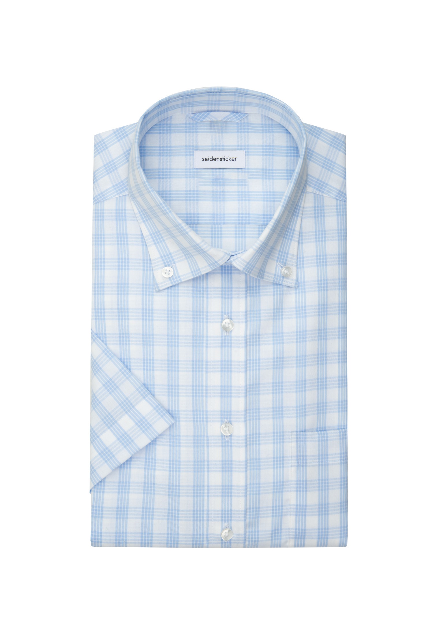 seidensticker Businesshemd »Regular«, Regular Kurzarm Button-Down-Kragen Karo