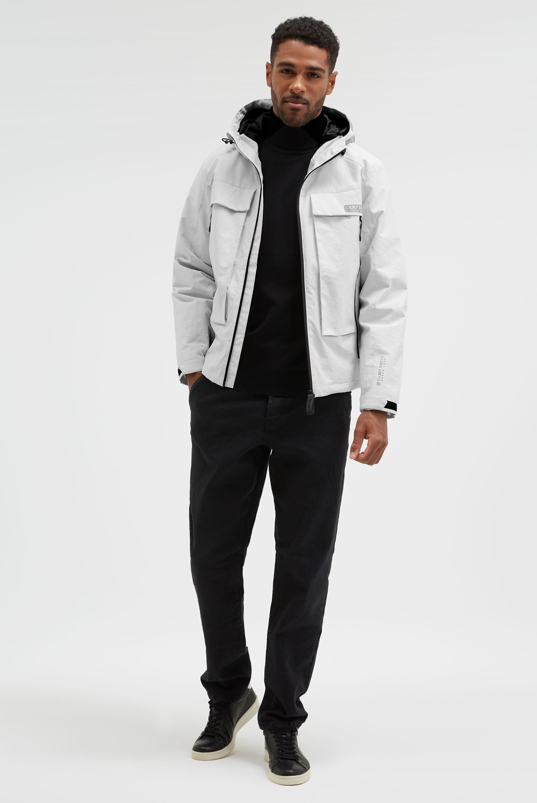 CAMP DAVID Outdoorjacke, mit Kapuze, mit längerer Rückenpartie