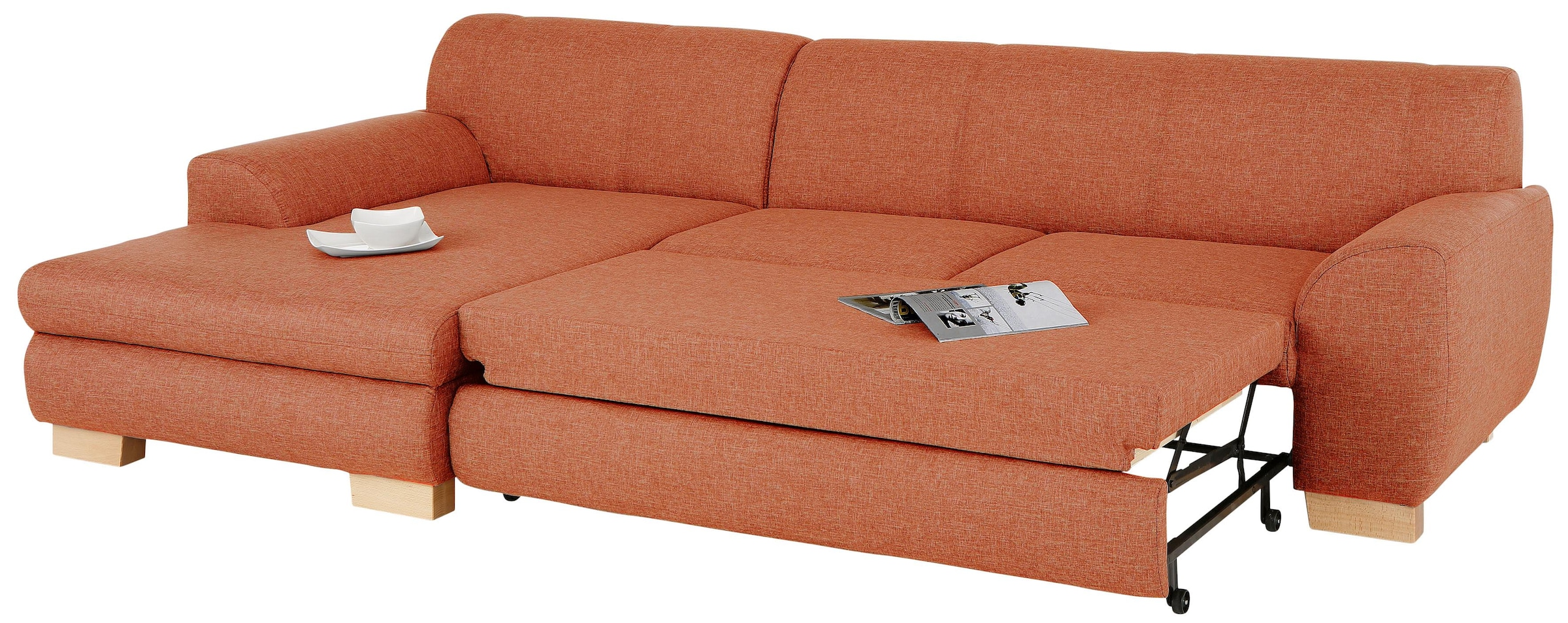 Home affaire Ecksofa »Nika L-Form«, Polsterecke, Struktur fein oder Melrose/Struktur, mit Bettfunktion