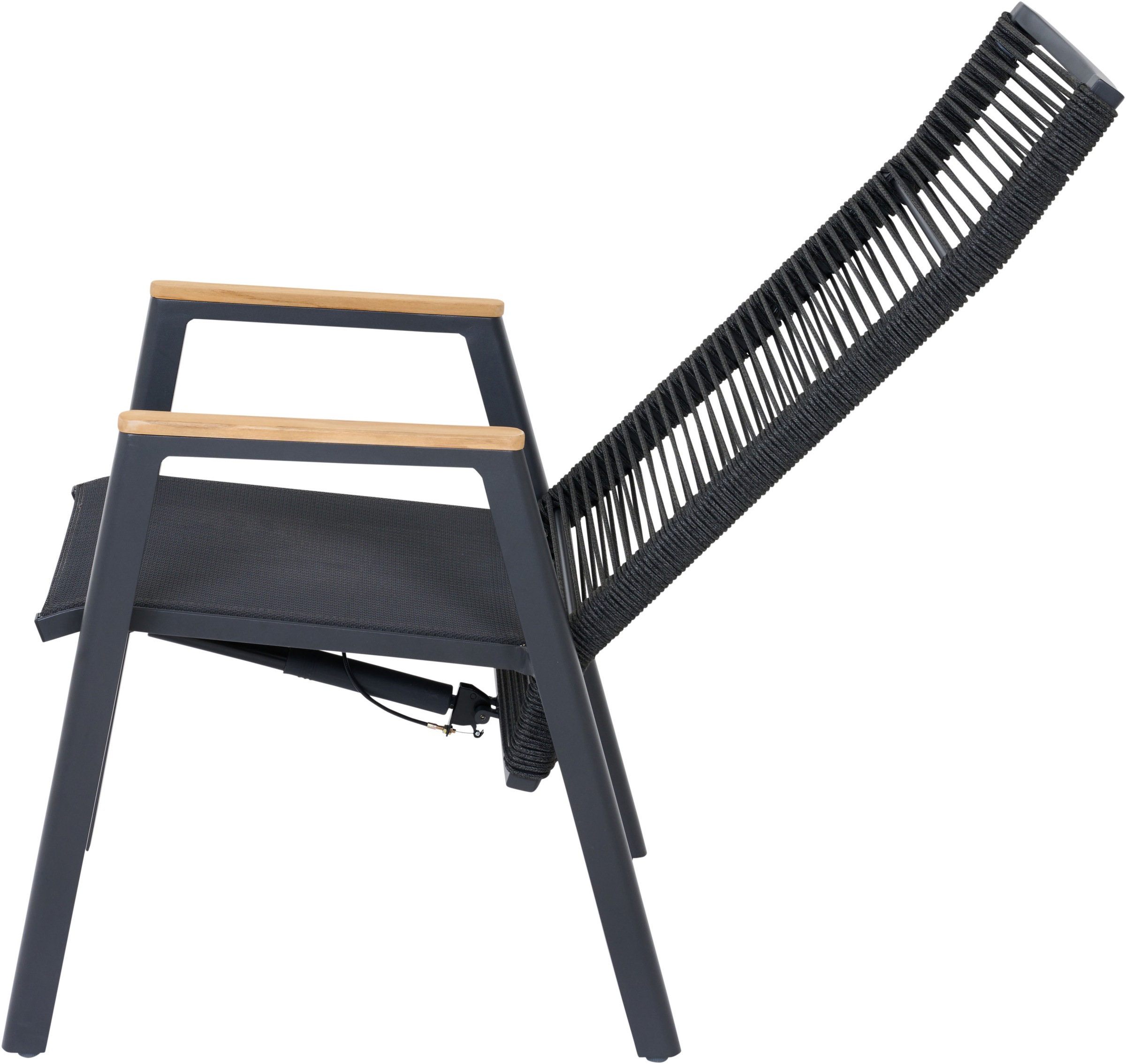 Siena Garden Gartensessel »BOLOGNA Move Sessel« Aluminiumgestell, Rope Geflecht, Armlehnen aus Teak FSC 100%