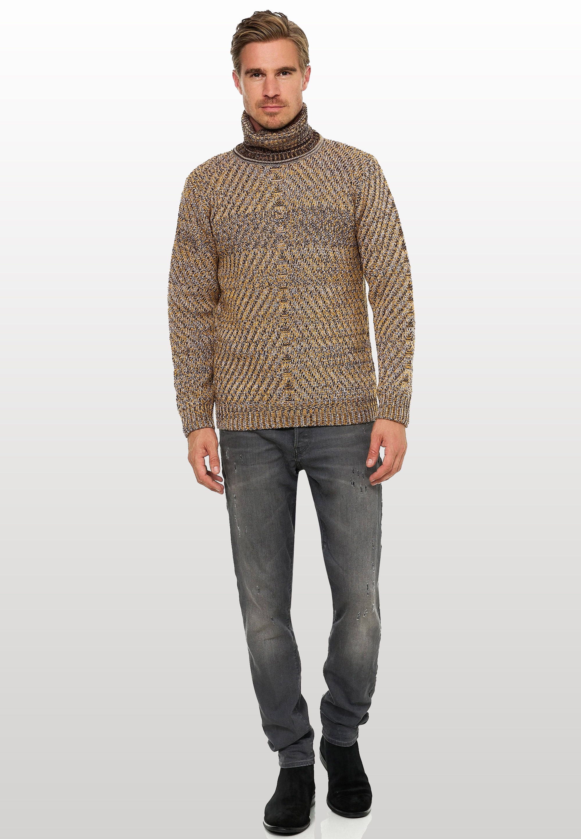 Rusty Neal Strickpullover, im angesagten Kontrast-Design