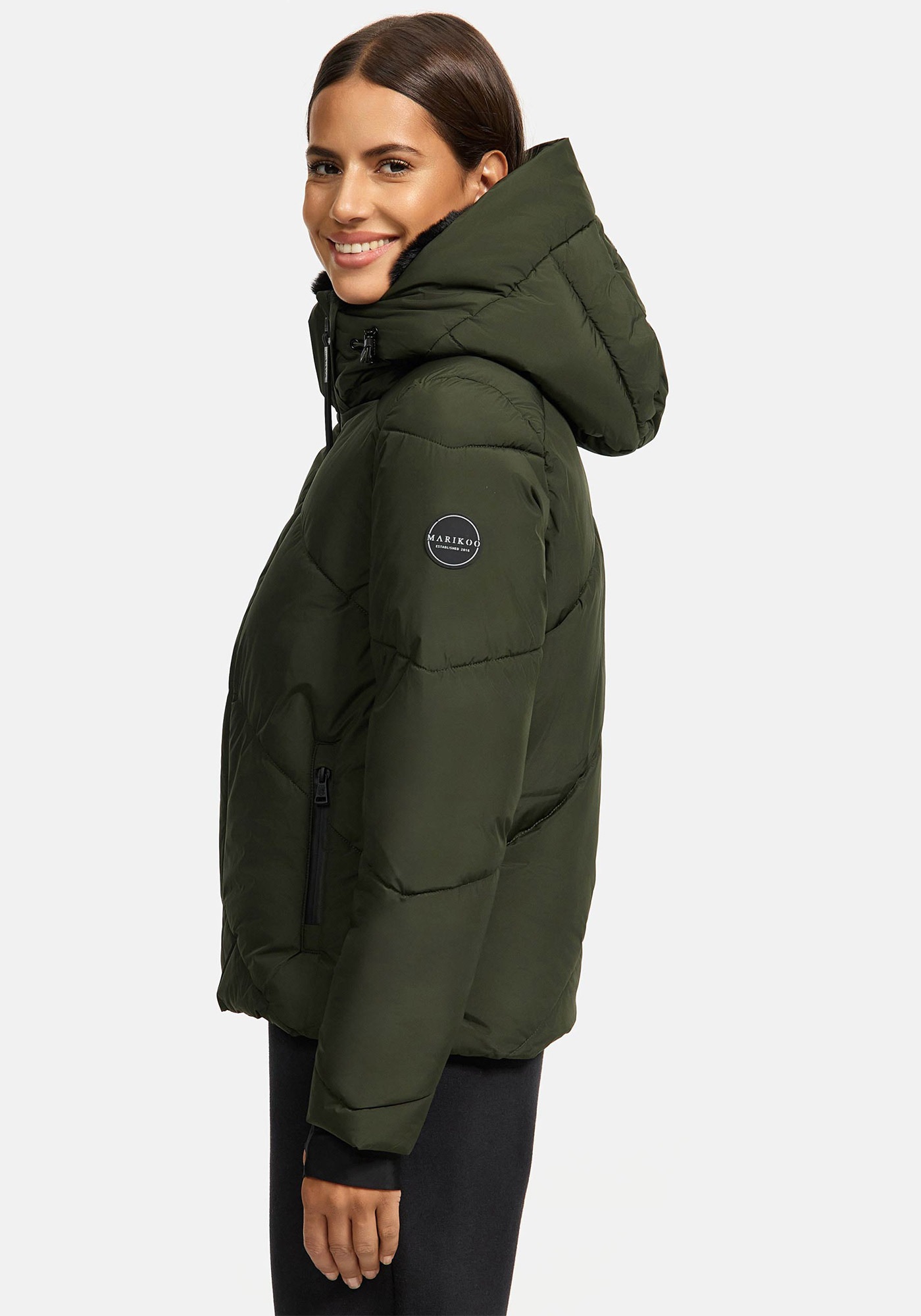 Marikoo Winterjacke »Simaraa«, mit abnehmbarem Kunstfellkragen