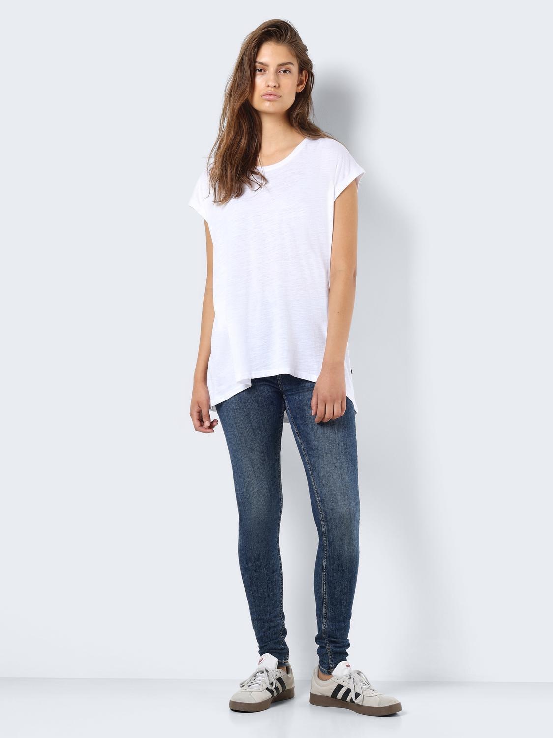 Noisy May NMMATHILDE Short Sleeve Top Bright White M 3