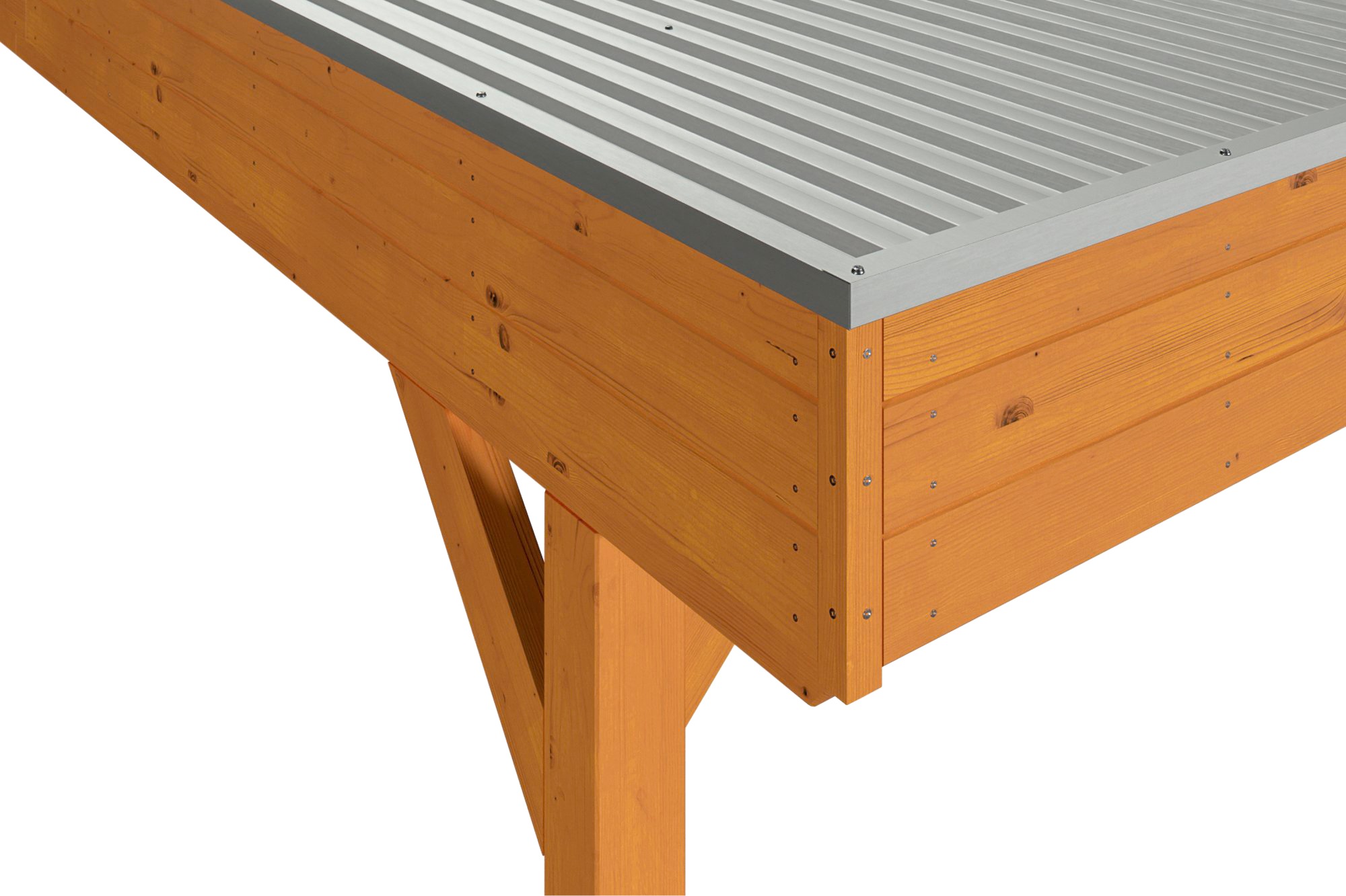 Skanholz Doppelcarport »Grunewald«, Leimholz-Nordisches Fichtenholz, hellbraun, mit Aluminiumdach