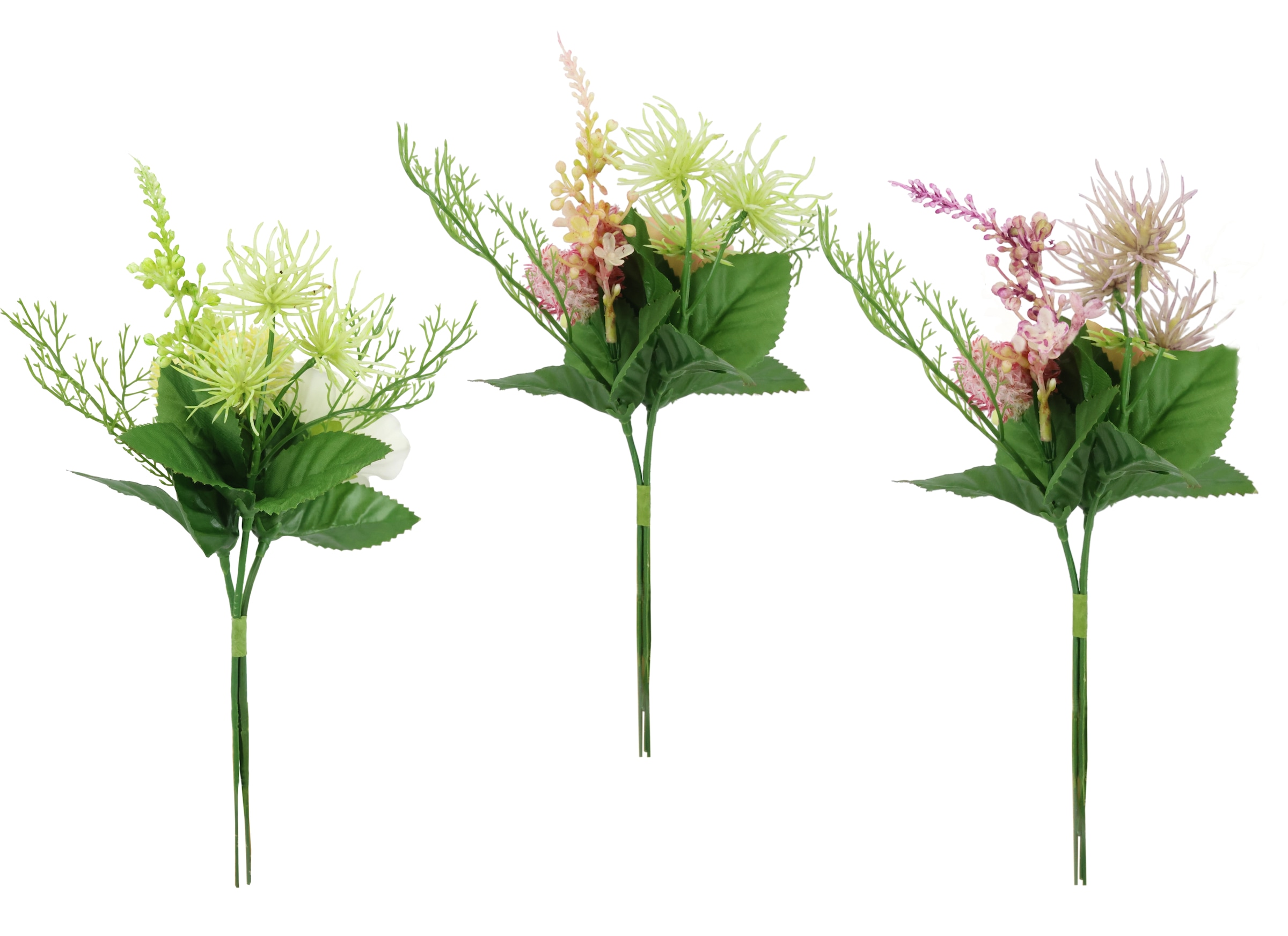 I.GE.A. Kunstblume »Rosenzweig 3er«, 24cm Kunstrosen Rosenstrauß künstlich Strauß Seidenblume Blumenstrauß
