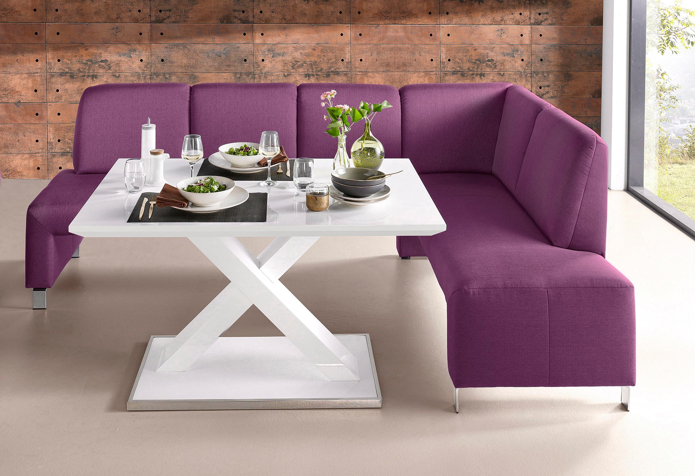 exxpo - sofa fashion Eckbank "Intenso, viele Bezugsstoffe Cord, Struktur 243/158 cm (B/T)" hohe Bodenfreiheit, frei im Raum stellbar, hoher Sitzkomfort
